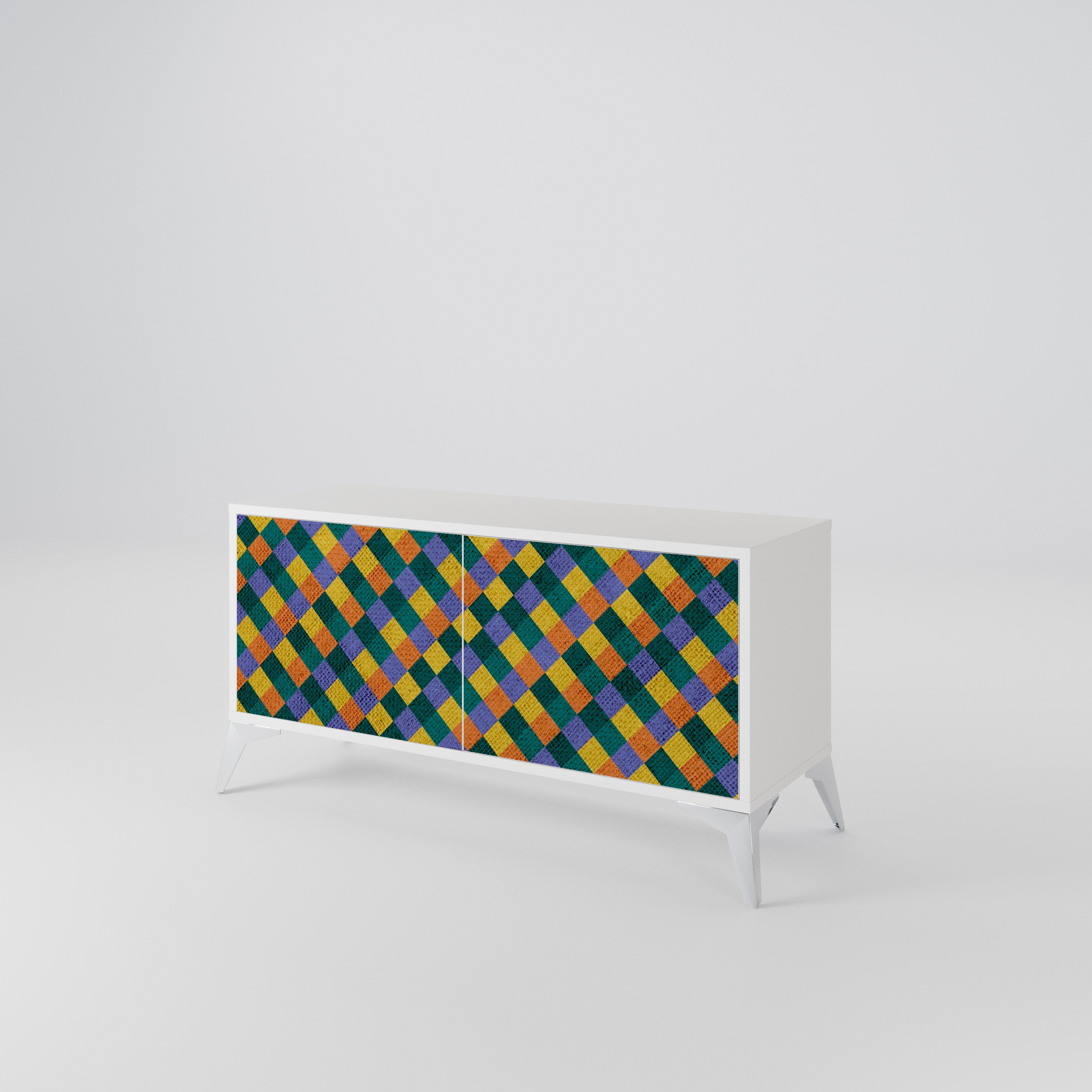 PAINTED SQUARES MIX Συμπαγές έπιπλο τηλεόρασης 2-θυρών