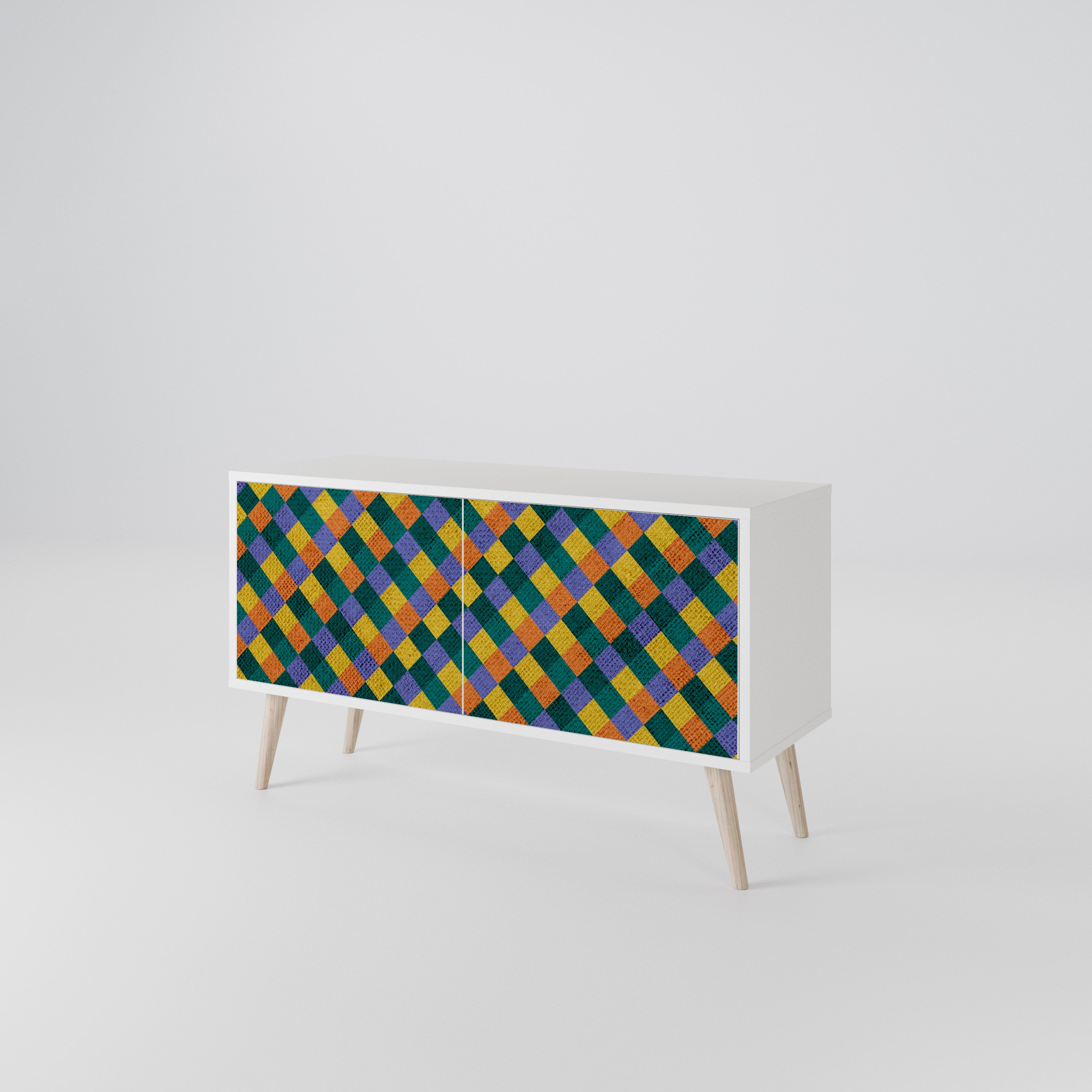 PAINTED SQUARES MIX Συμπαγές έπιπλο τηλεόρασης 2-θυρών