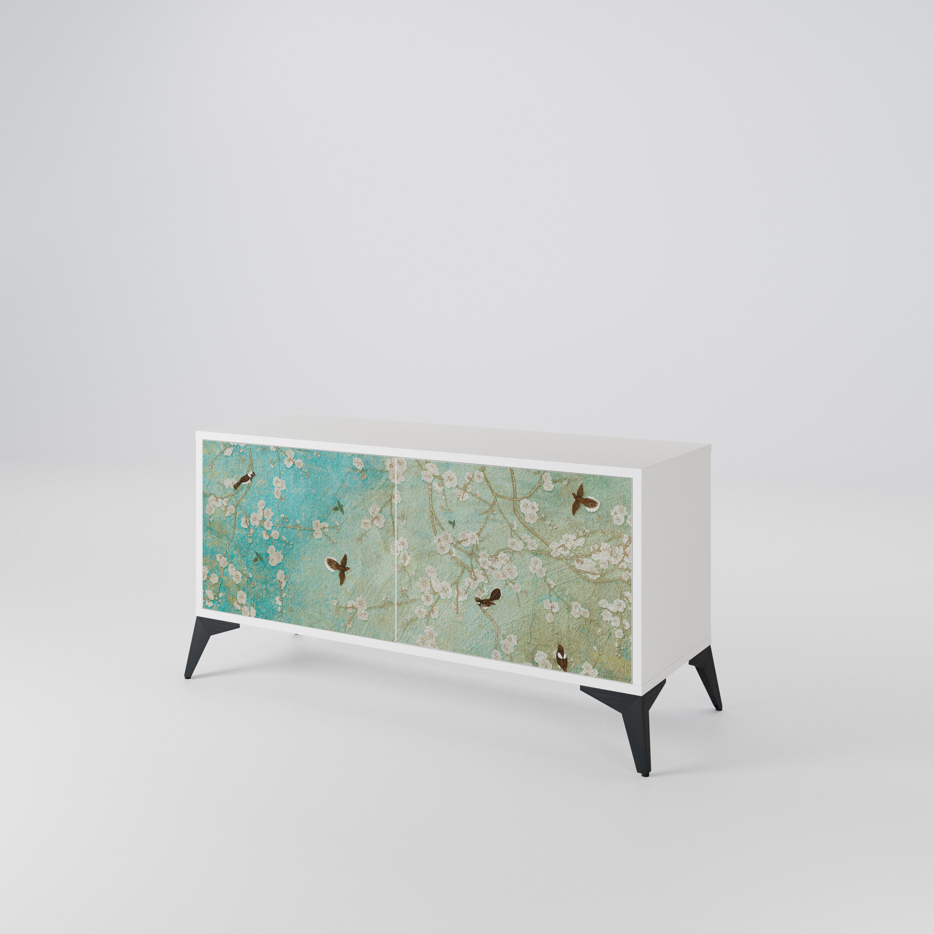 BLOOMING CHARM Compact 2-Door TV Cabinet