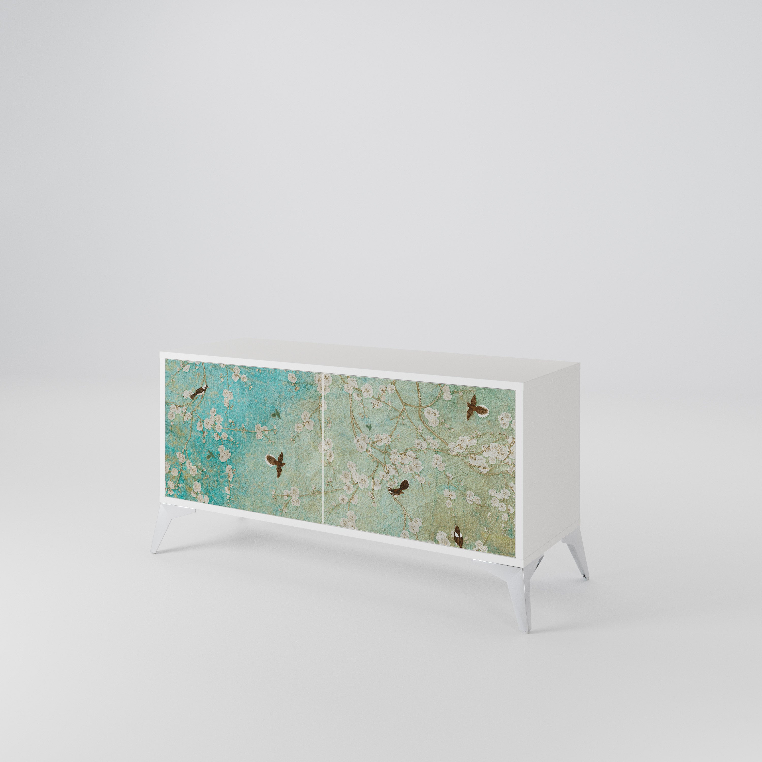 BLOOMING CHARM Compact 2-Door TV Cabinet