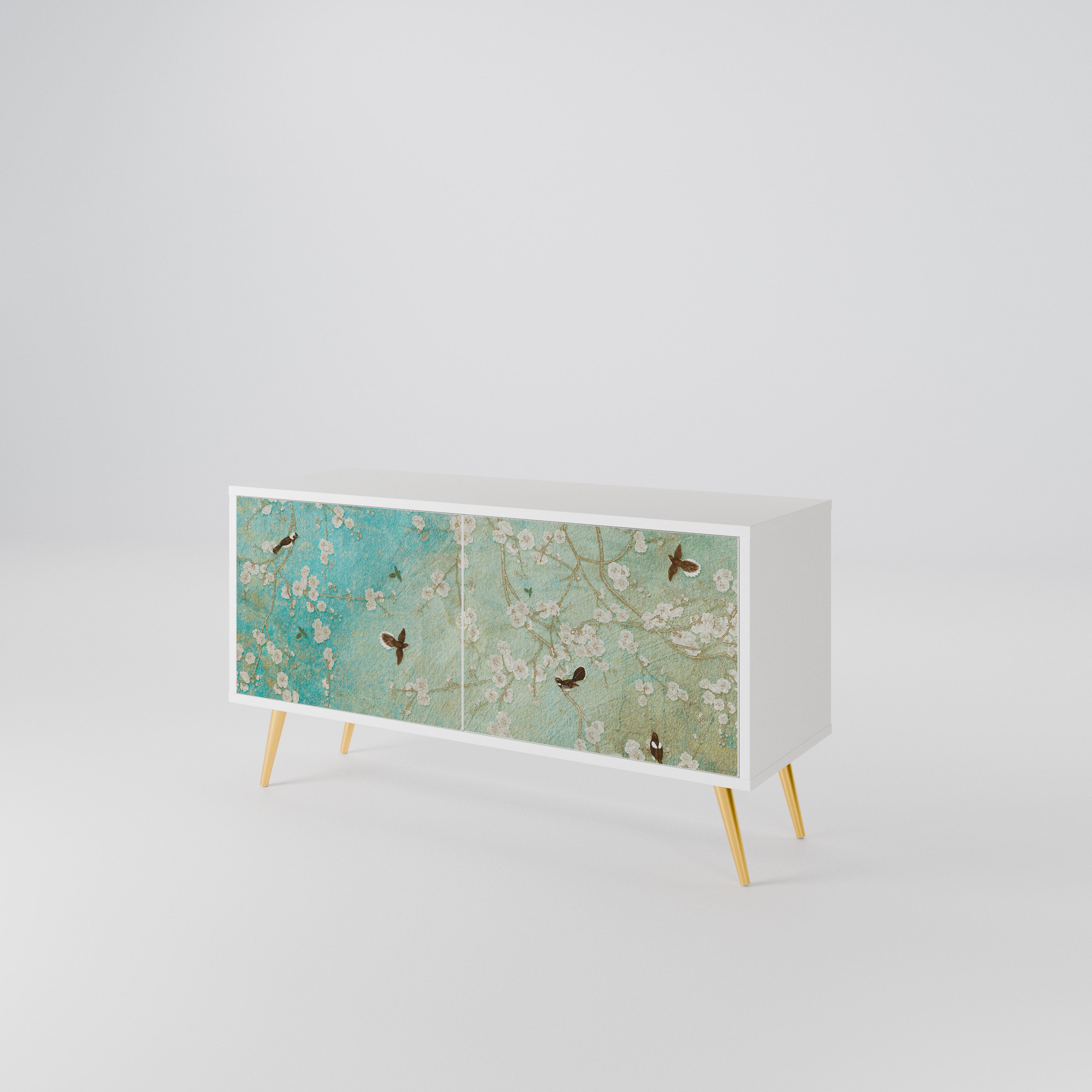 BLOOMING CHARM Compact 2-Door TV Cabinet