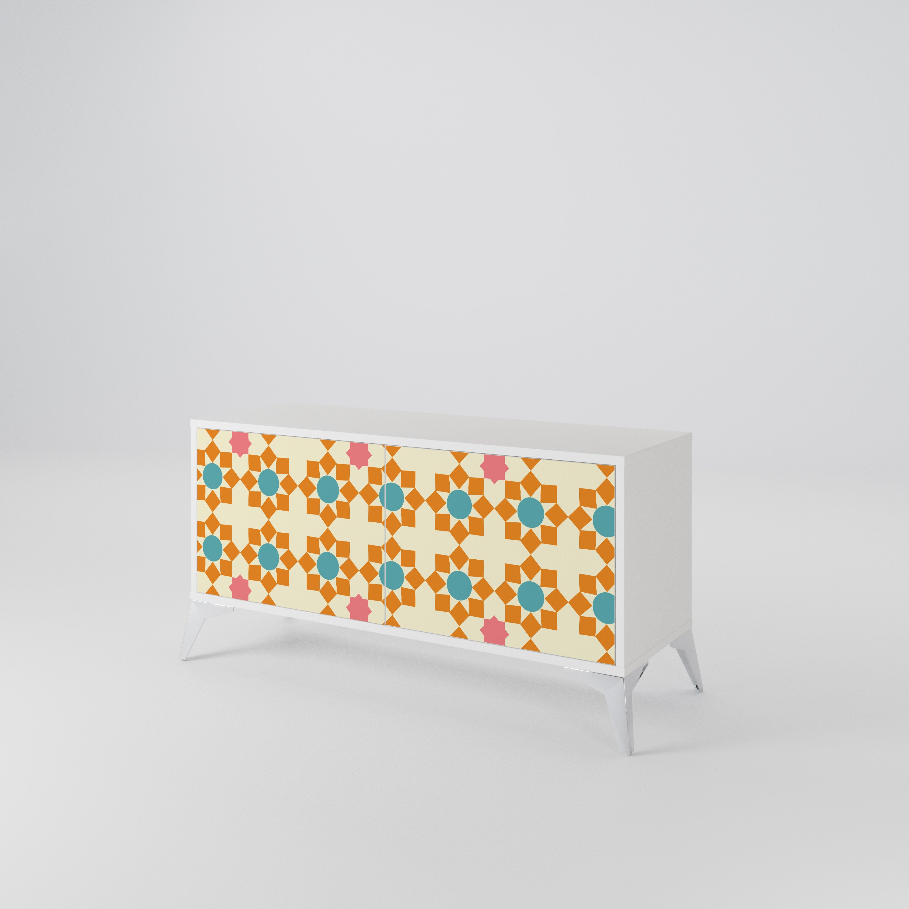 FLORAL DECOR Compact 2-Door TV Cabinet
