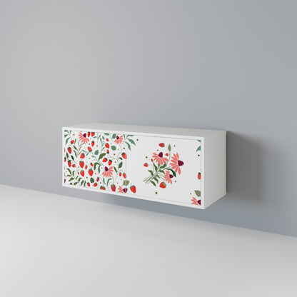 FLOWERS AND STRAWBERRIES Συμπαγές έπιπλο τηλεόρασης 2-θυρών
