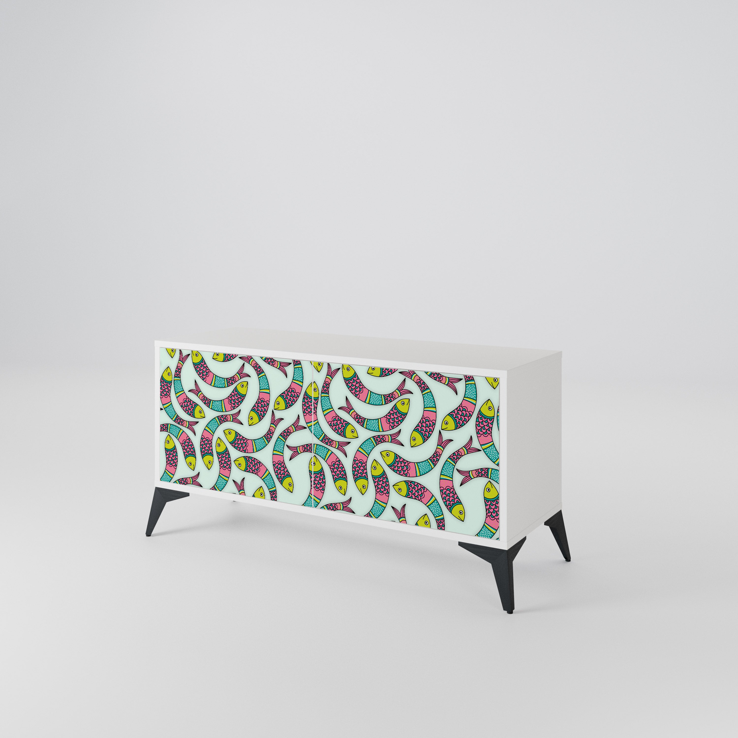 INDIAN FISH Compact 2-Door TV Cabinet