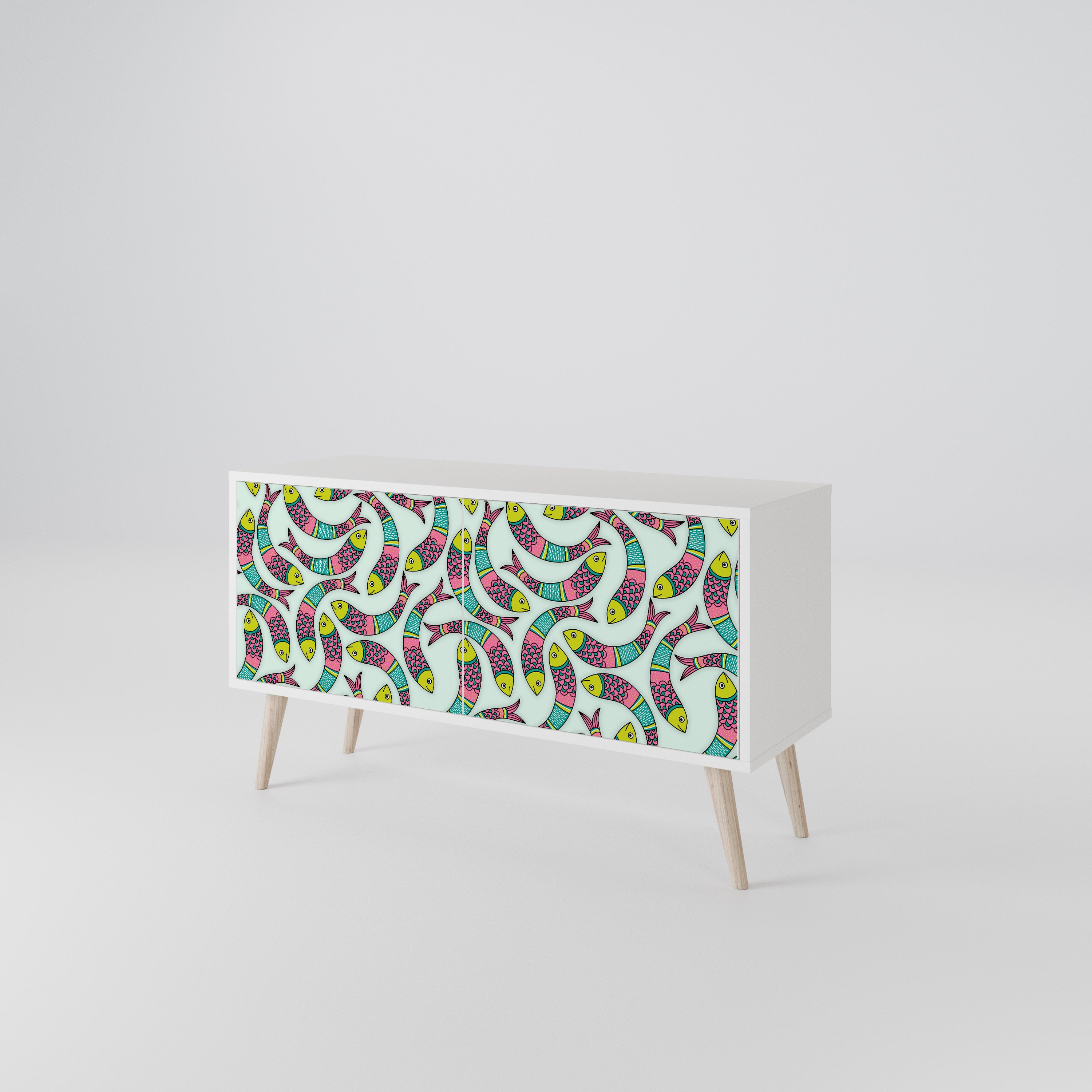 INDIAN FISH Compact 2-Door TV Cabinet