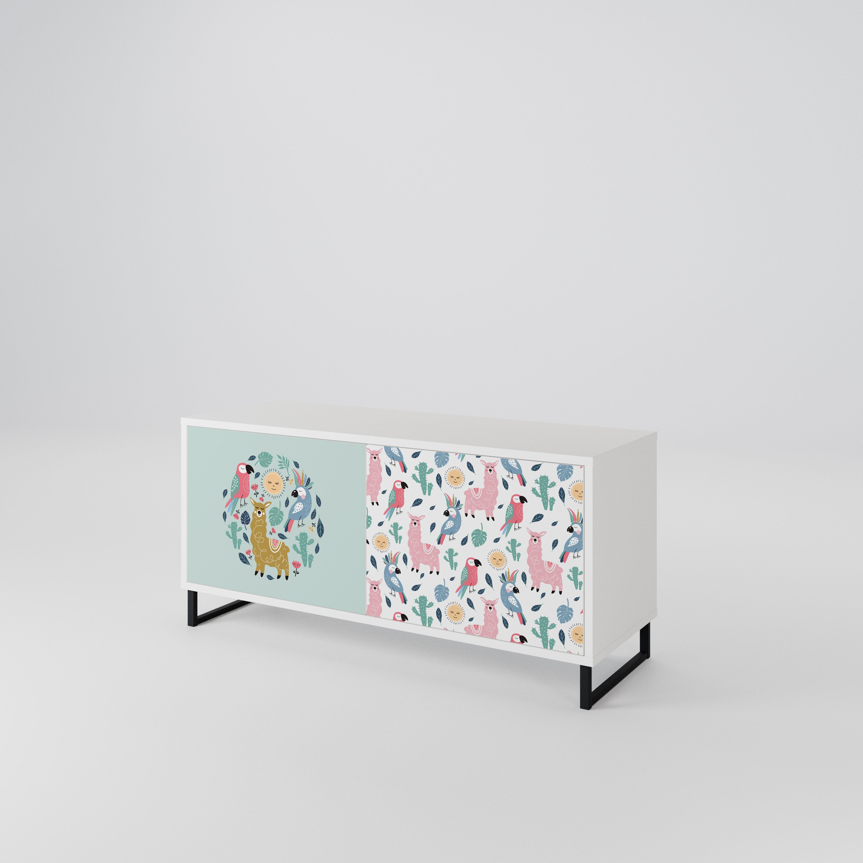 COLORFUL ALPACAS Compact 2-Door TV Cabinet