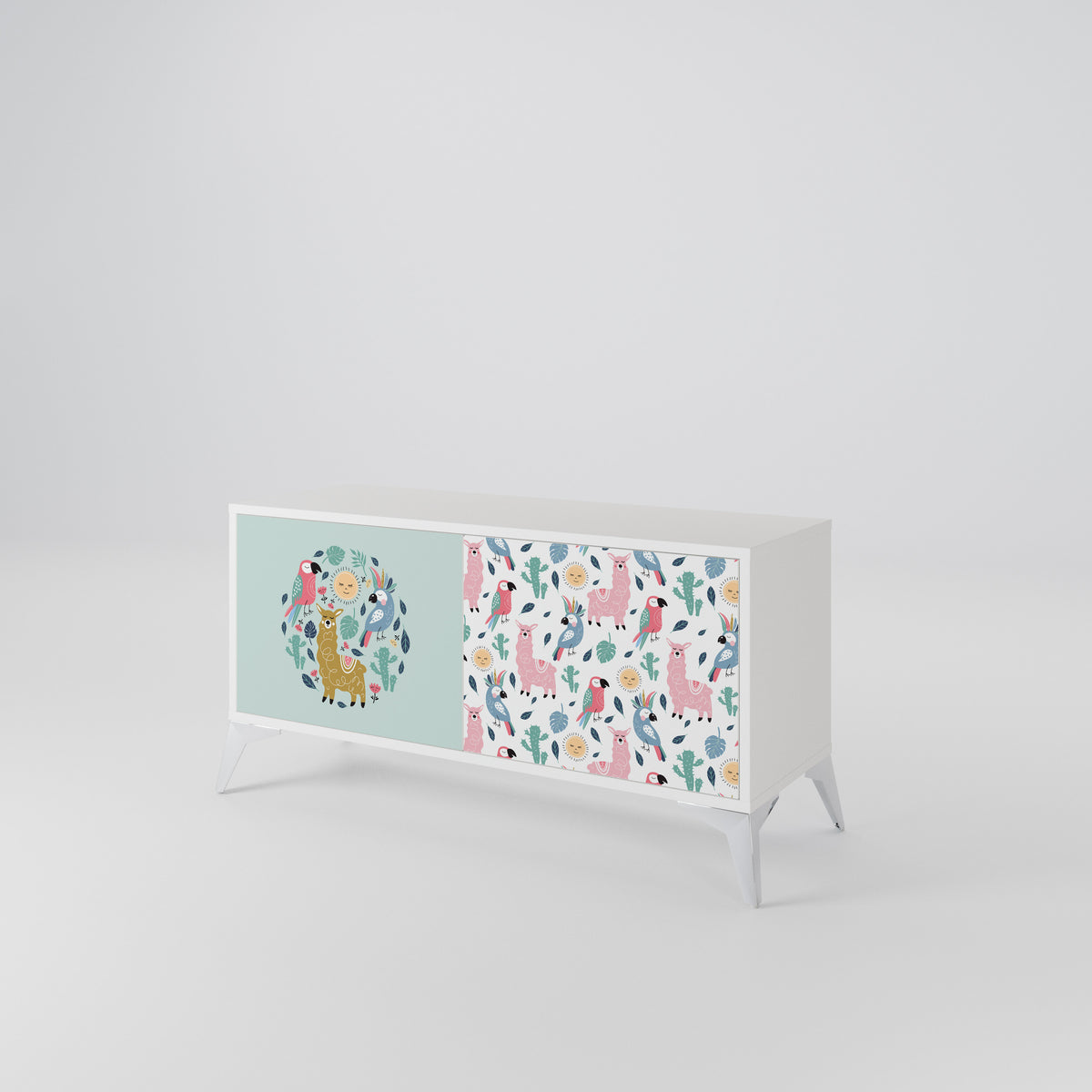 COLORFUL ALPACAS Compact 2-Door TV Cabinet