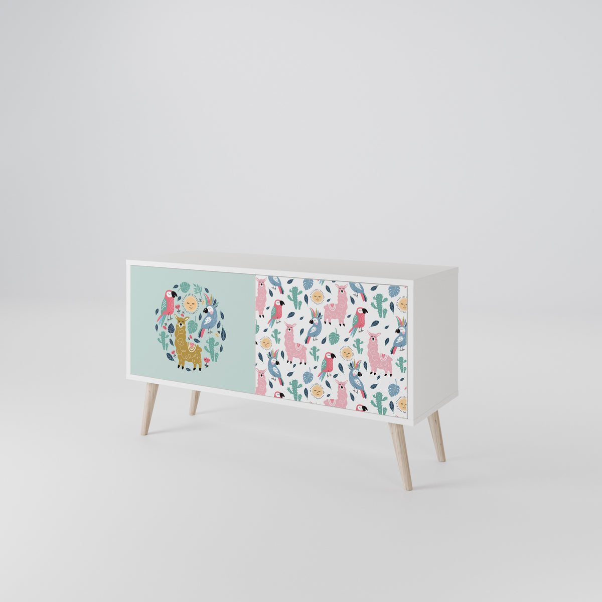 COLORFUL ALPACAS Compact 2-Door TV Cabinet