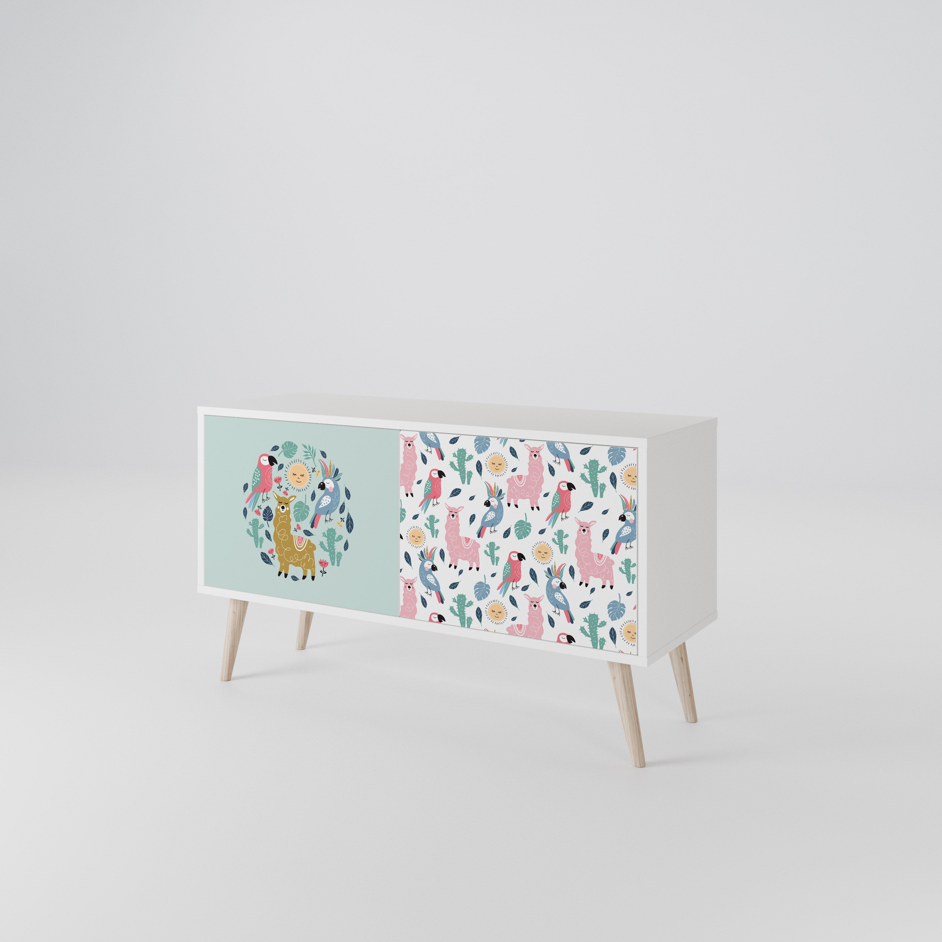 COLORFUL ALPACAS Compact 2-Door TV Cabinet