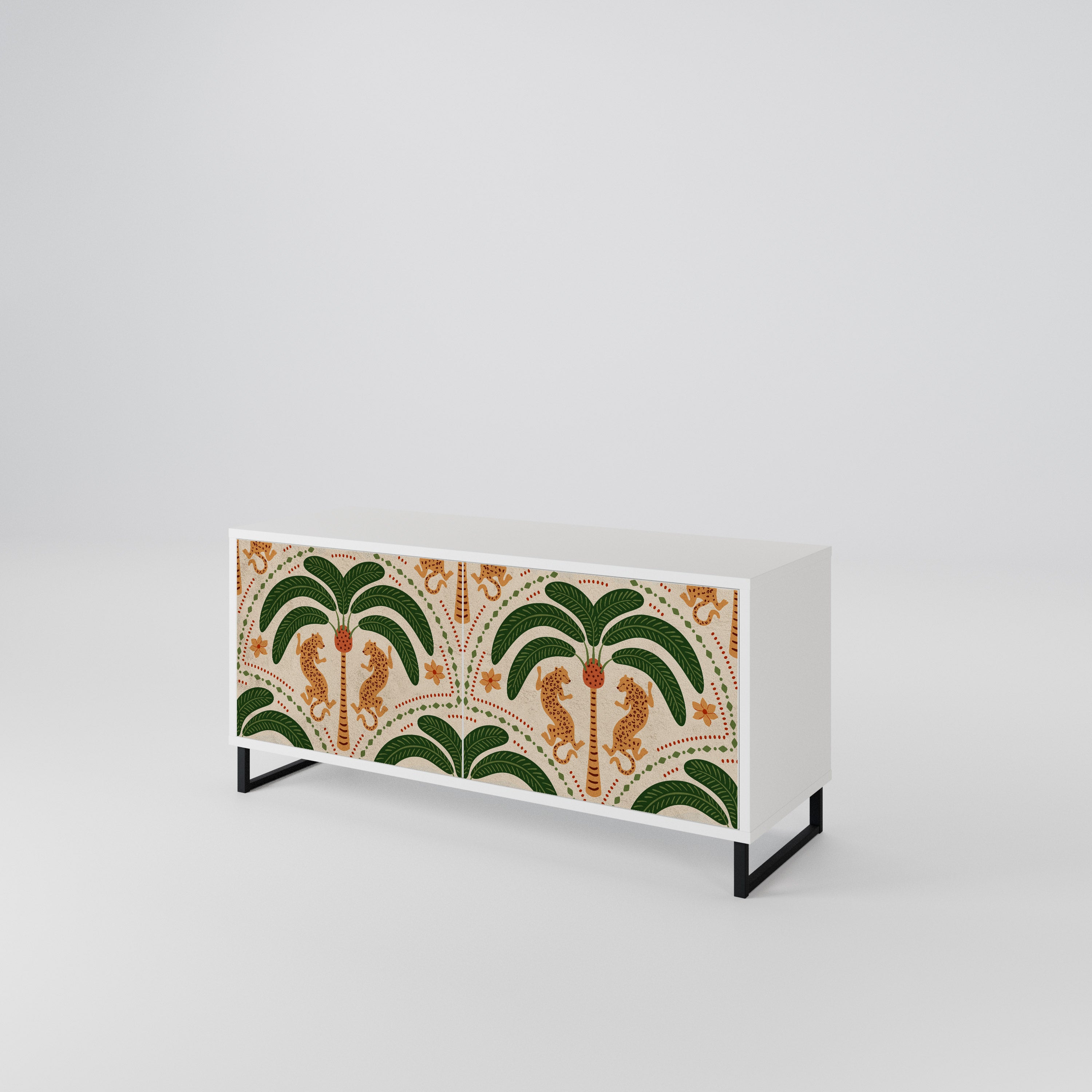 DANCING PREDATORS Compact 2-Door TV Cabinet