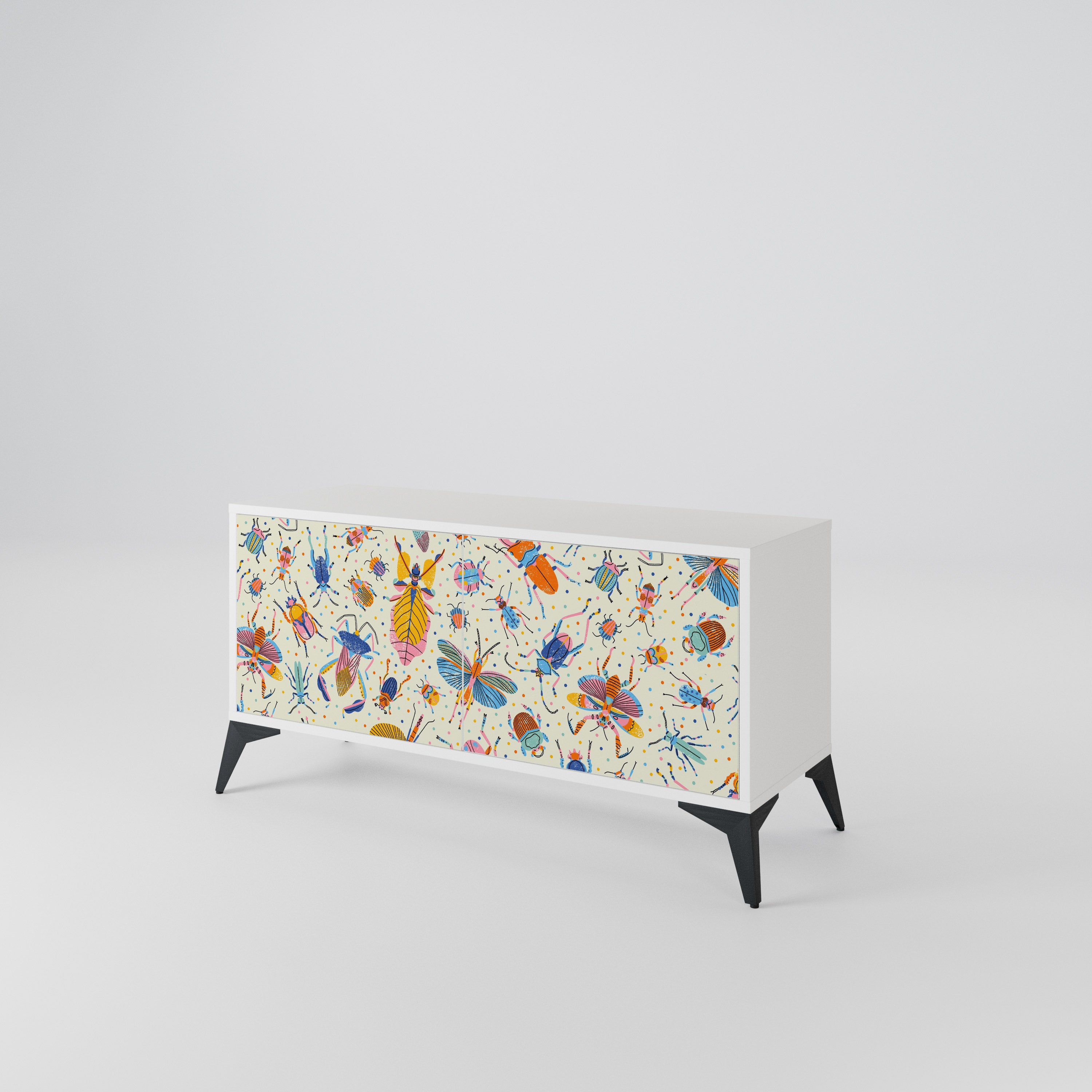 COLORFUL INSECTS Compact 2-Door TV Cabinet