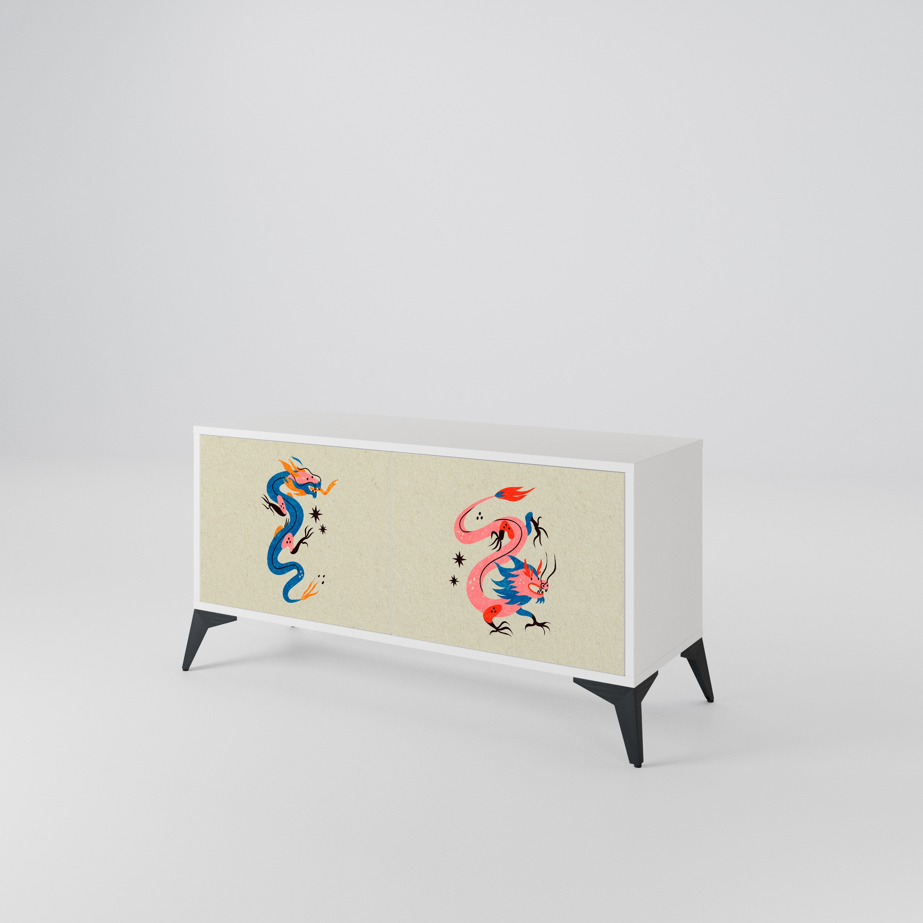 MYTHOLOGICAL CREATURES Compact 2-Door TV Cabinet