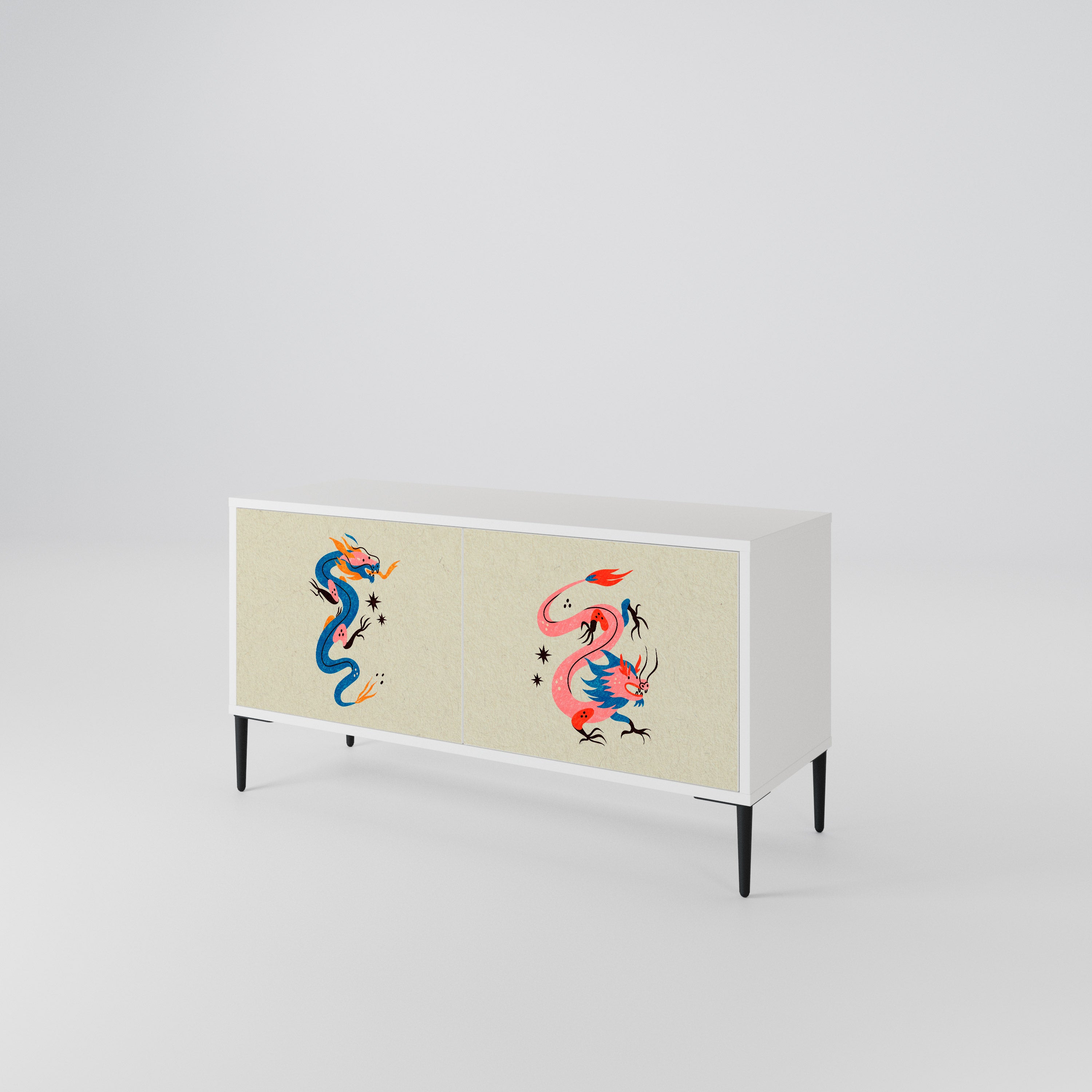 MYTHOLOGICAL CREATURES Compact 2-Door TV Cabinet