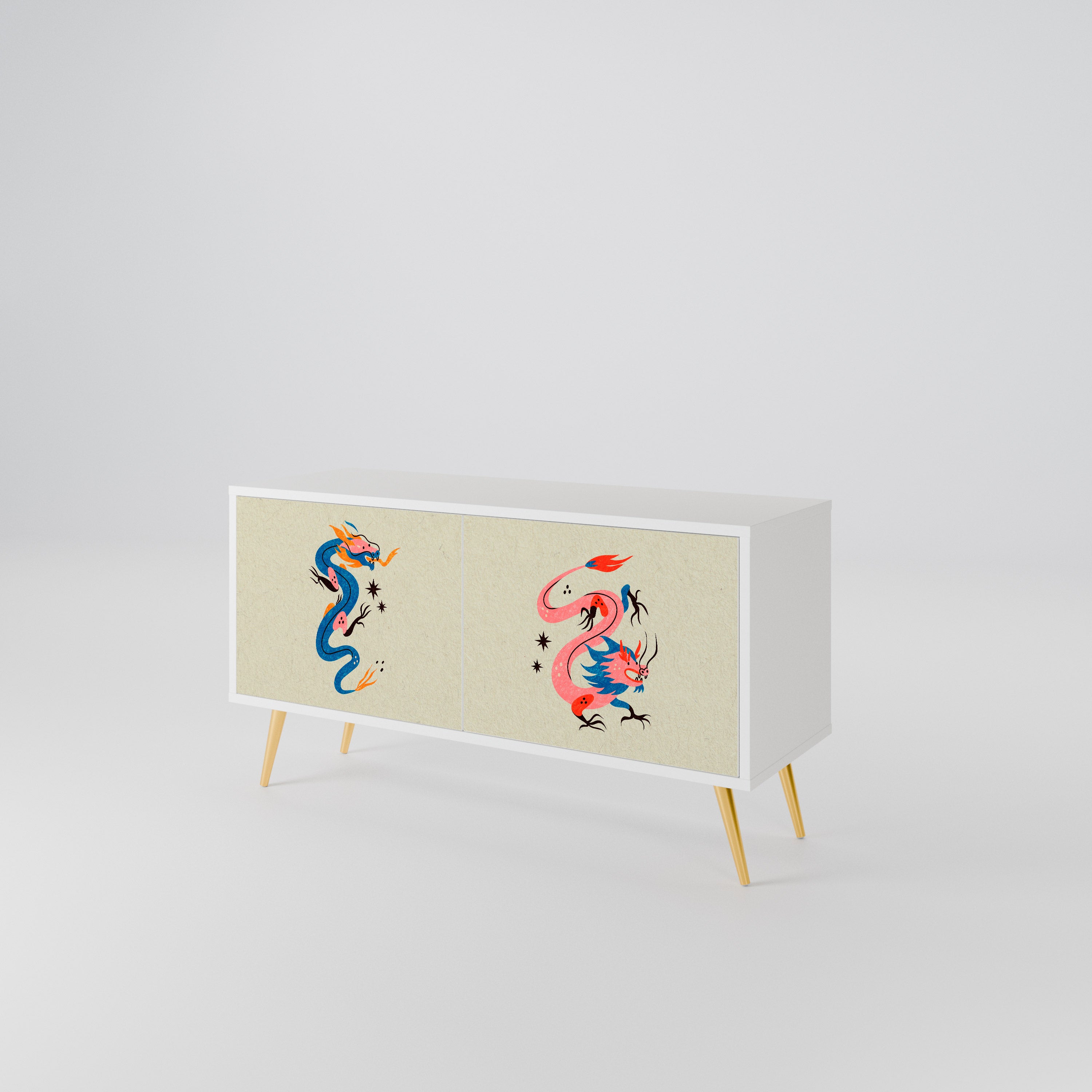 MYTHOLOGICAL CREATURES Compact 2-Door TV Cabinet