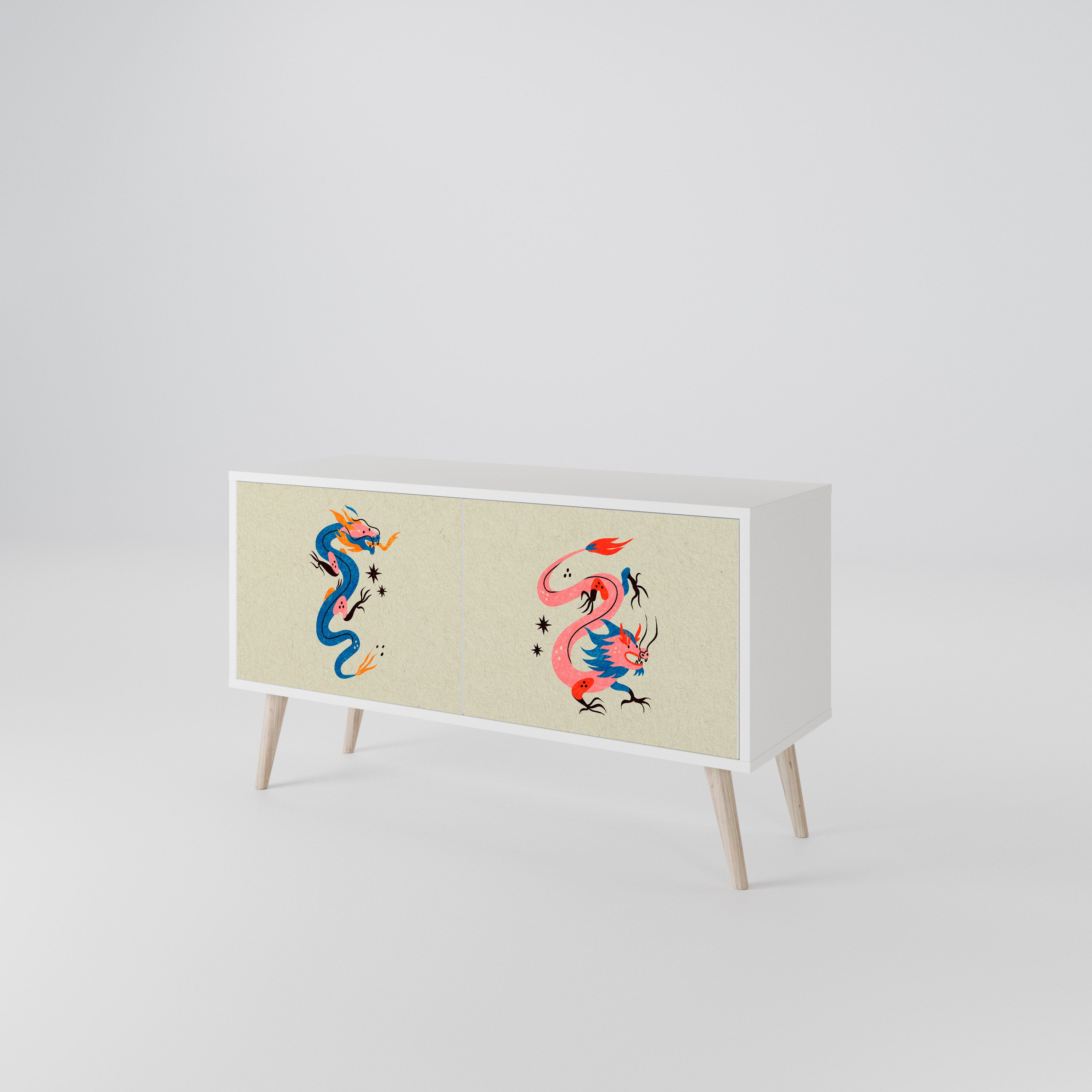 MYTHOLOGICAL CREATURES Compact 2-Door TV Cabinet