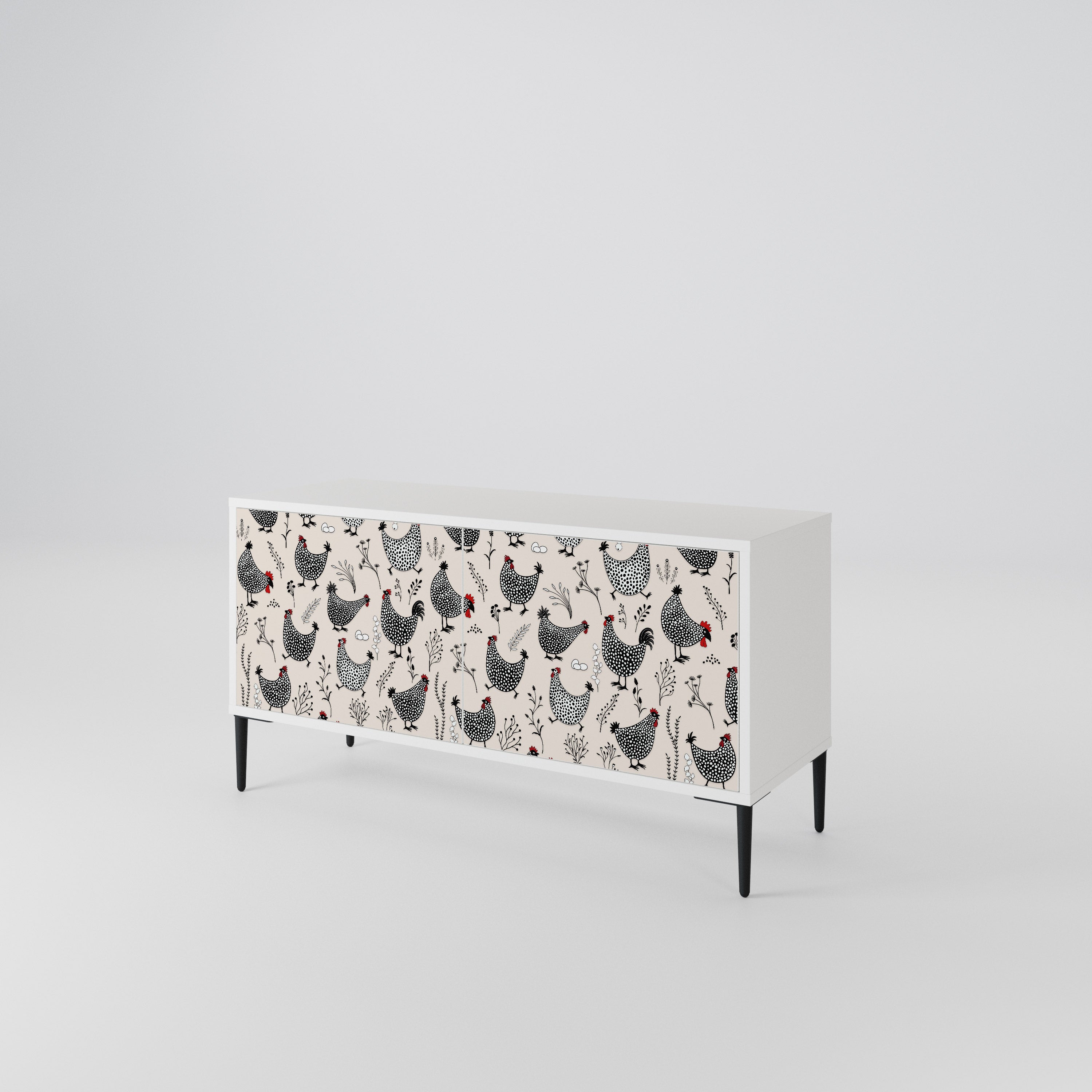HAPPY HENS Compact 2-Door TV Cabinet