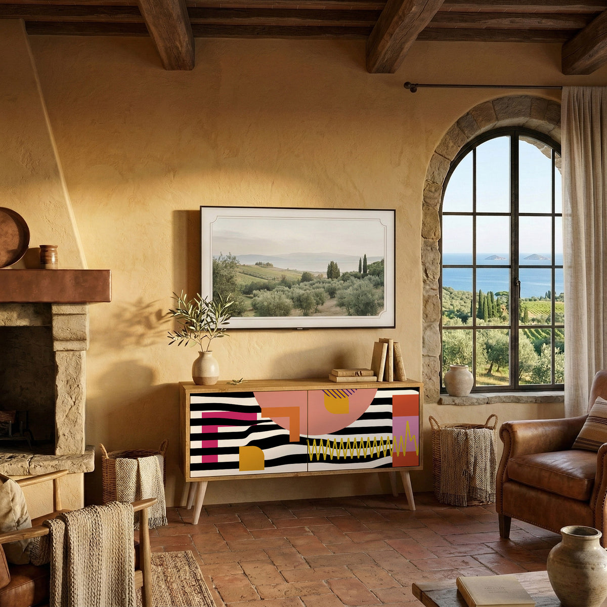 CHROMATIC ABSTRACT Συμπαγές έπιπλο τηλεόρασης 2-θυρών