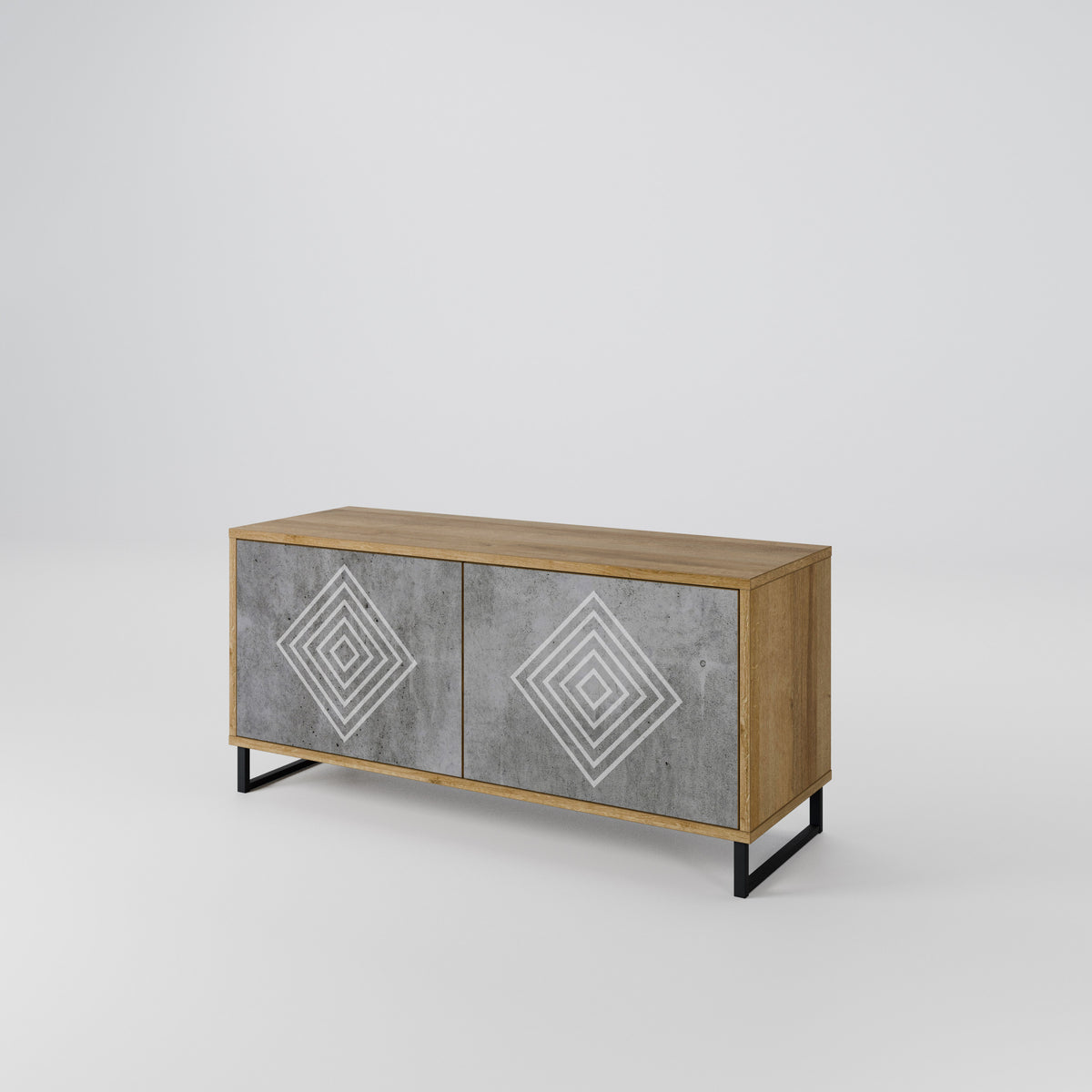 POLYGONAL ARTISTRY Compact 2-Door TV Cabinet