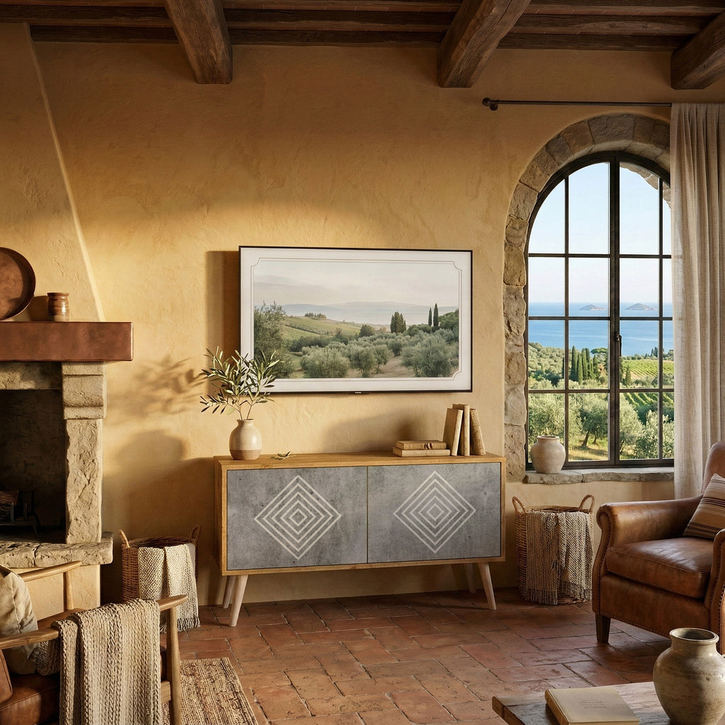 POLYGONAL ARTISTRY Συμπαγές έπιπλο τηλεόρασης 2-θυρών