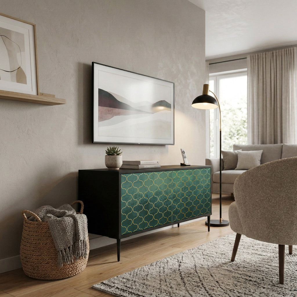 TESSELATED GREENERY Συμπαγές έπιπλο τηλεόρασης 2-θυρών