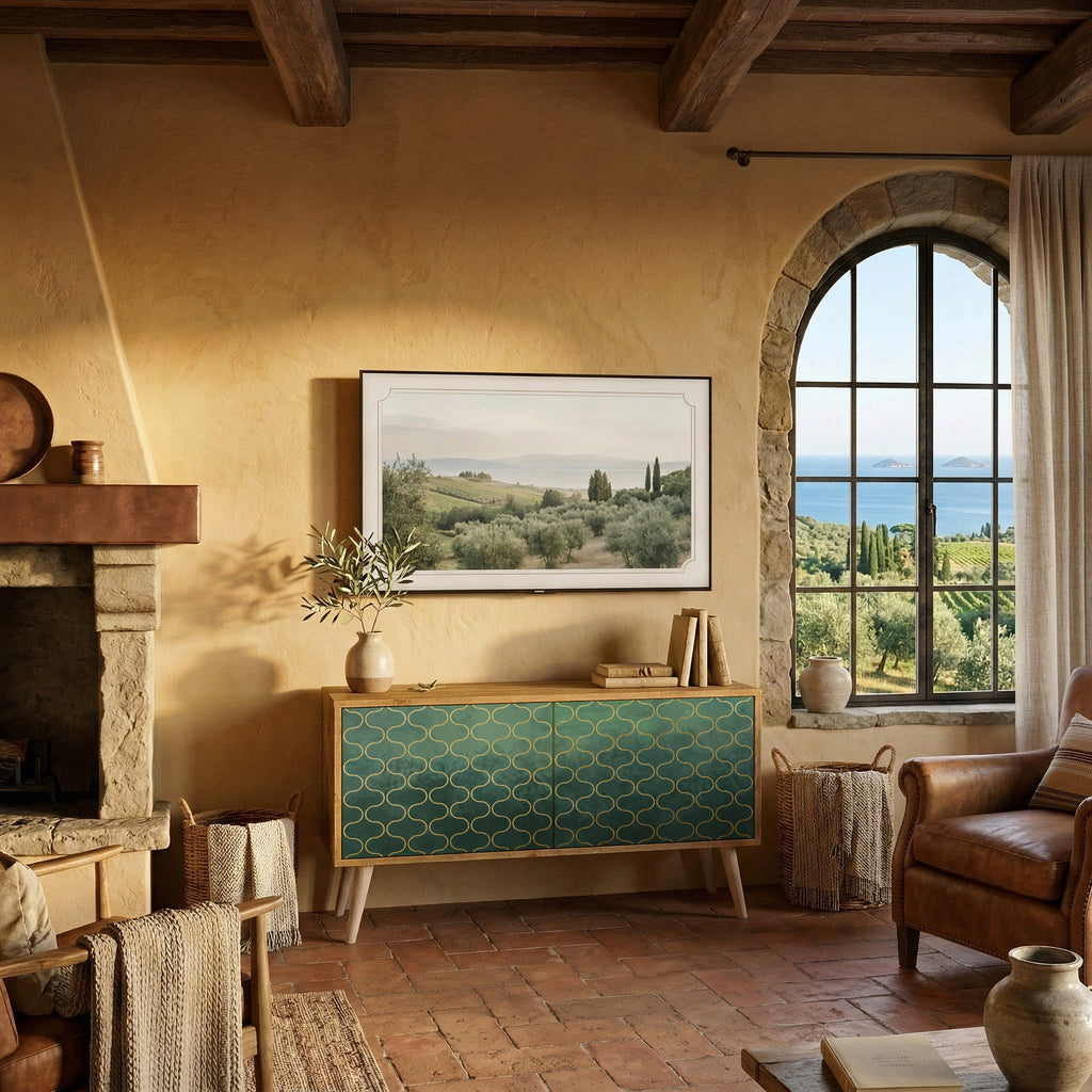 TESSELATED GREENERY Συμπαγές έπιπλο τηλεόρασης 2-θυρών