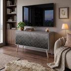 TESSELATED GRAYISH Συμπαγές έπιπλο τηλεόρασης 2-θυρών