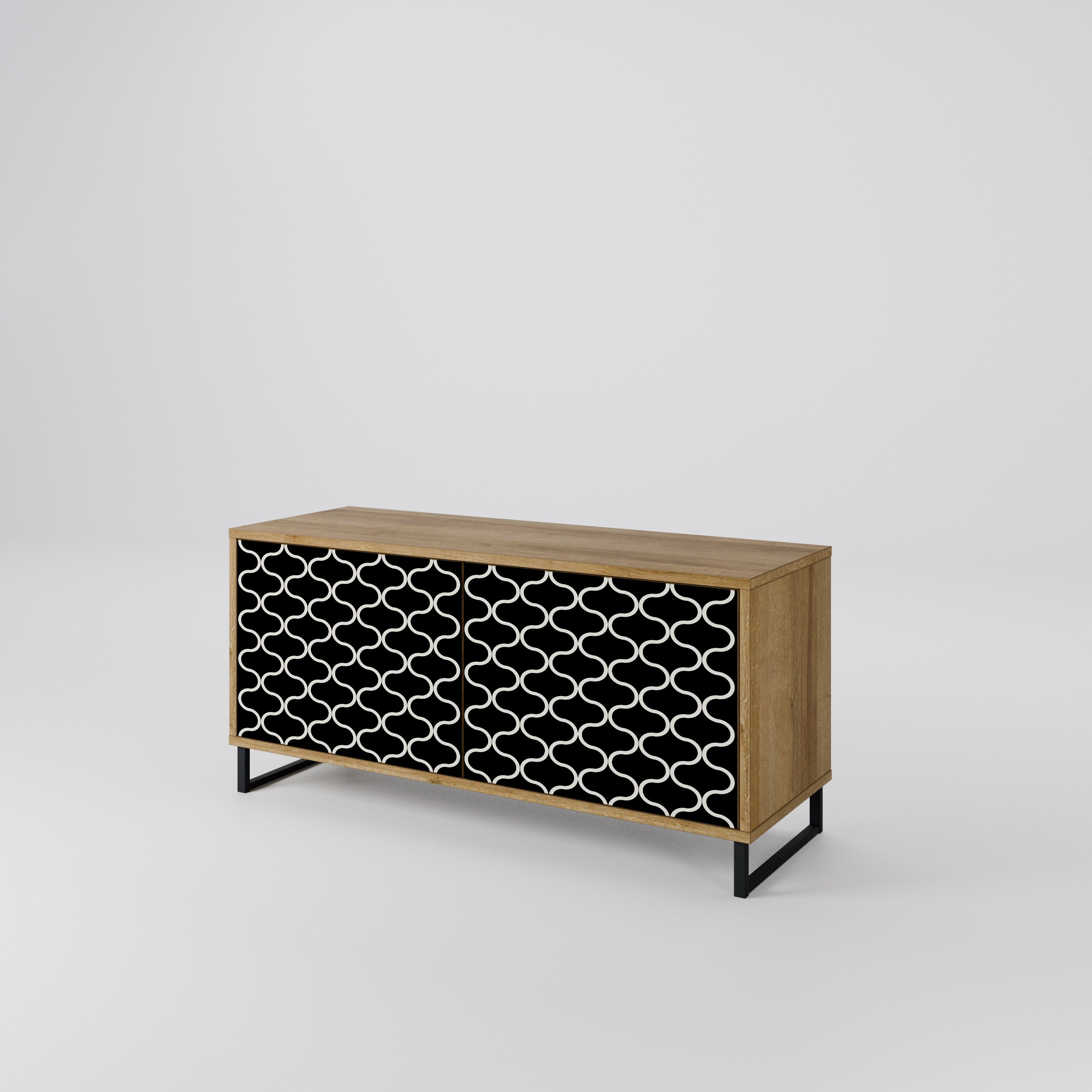 TESSELATED BLACKNESS Compact 2-Door TV Cabinet