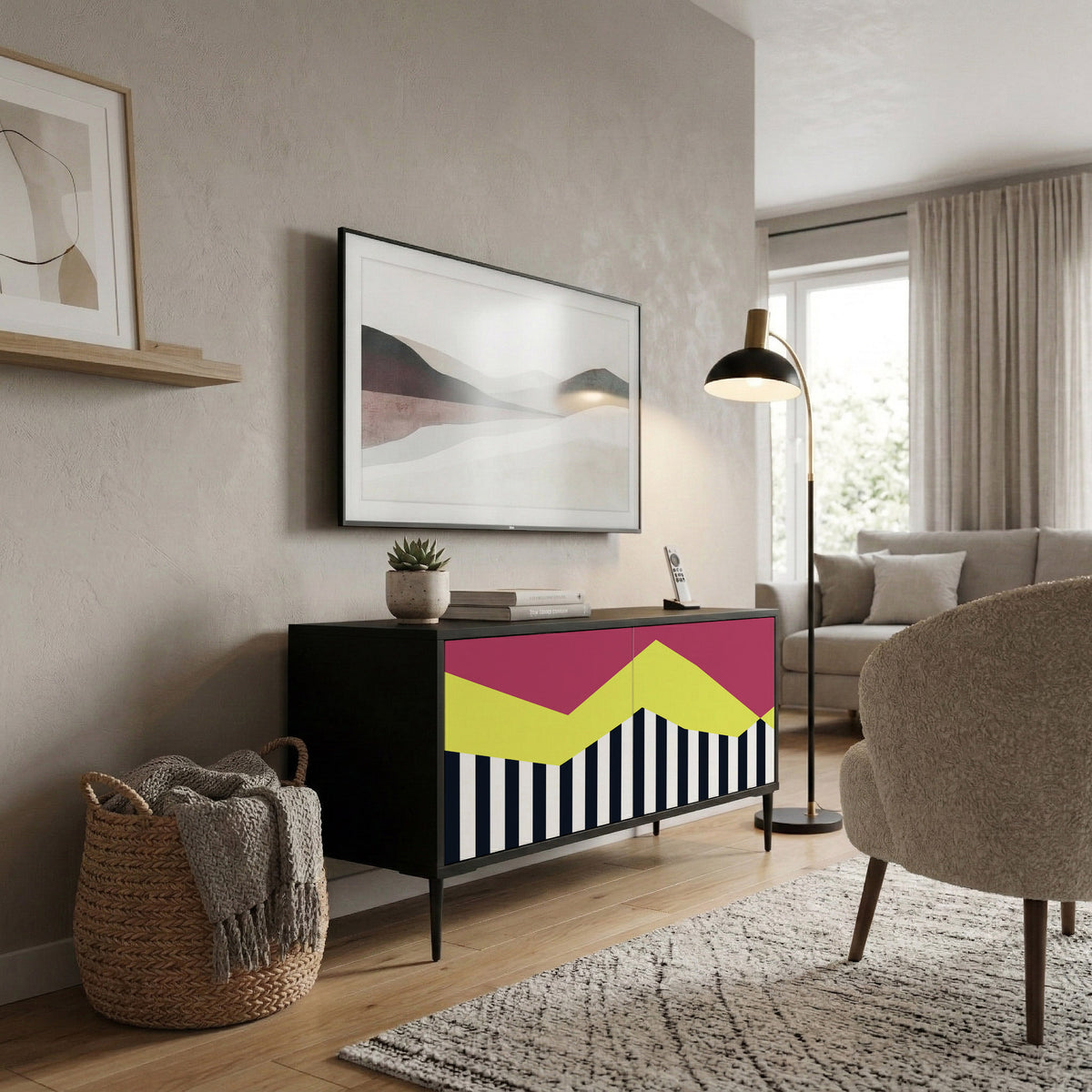 PIANO FANTASY Compact 2-Door TV Cabinet