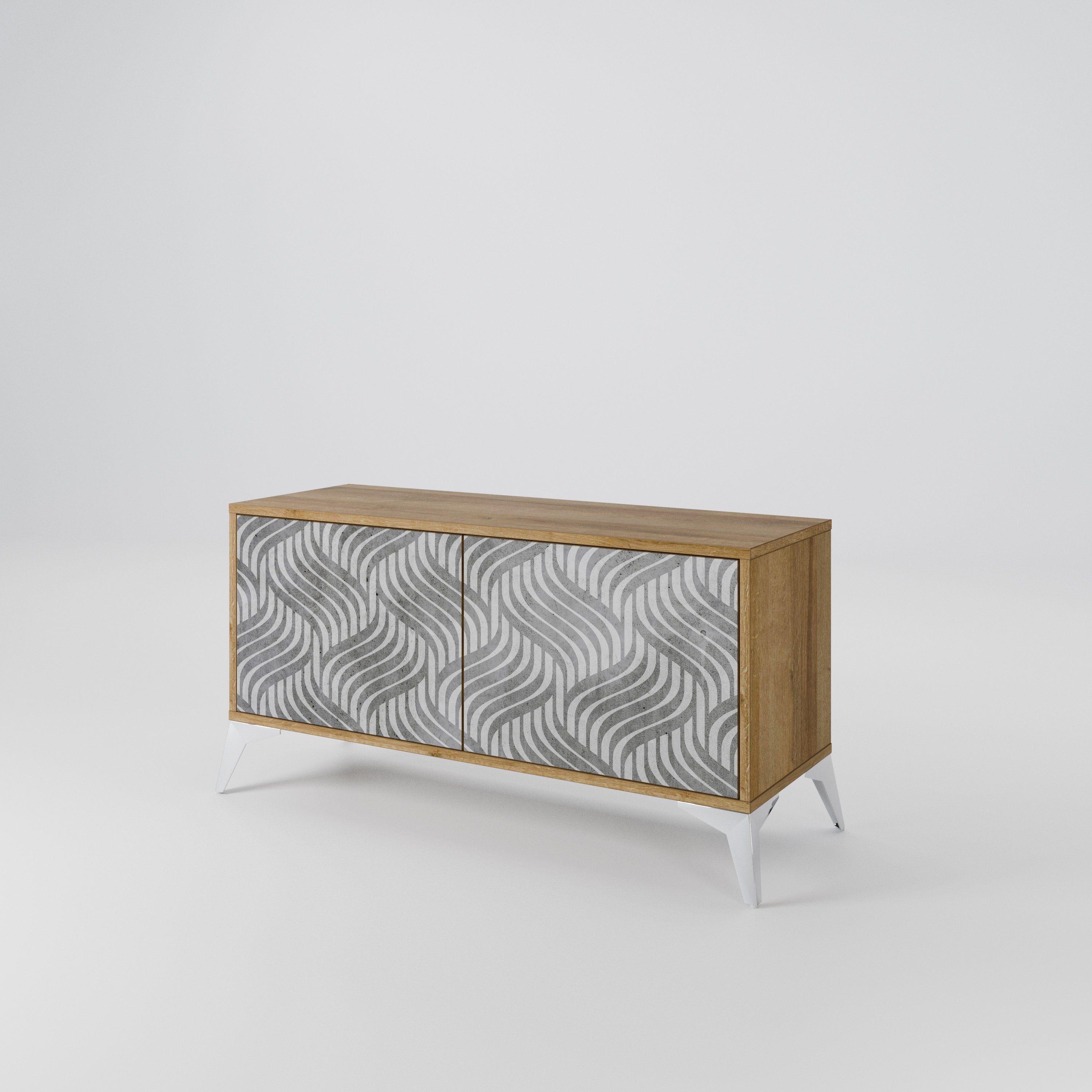 CONCRETE MOVEMENT Compact 2-Door TV Cabinet