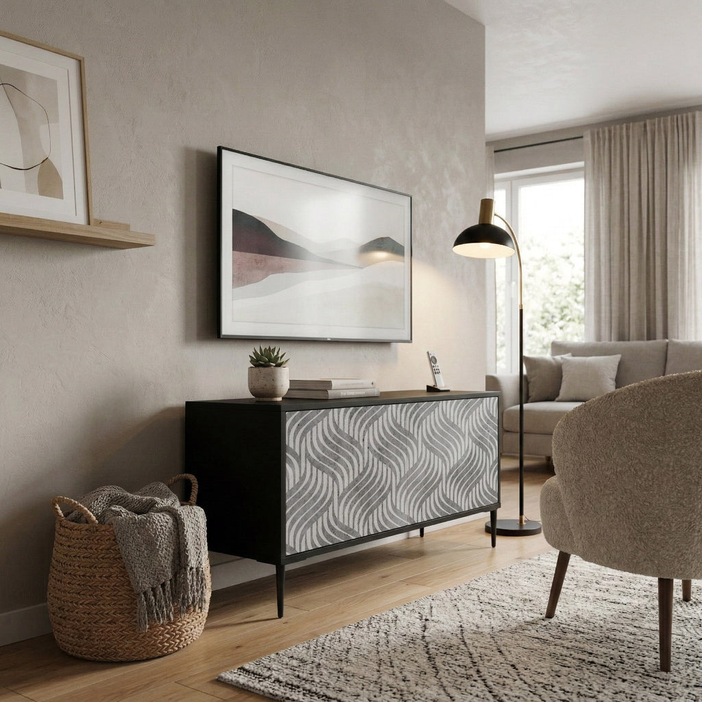 CONCRETE MOVEMENT Συμπαγές έπιπλο τηλεόρασης 2-θυρών