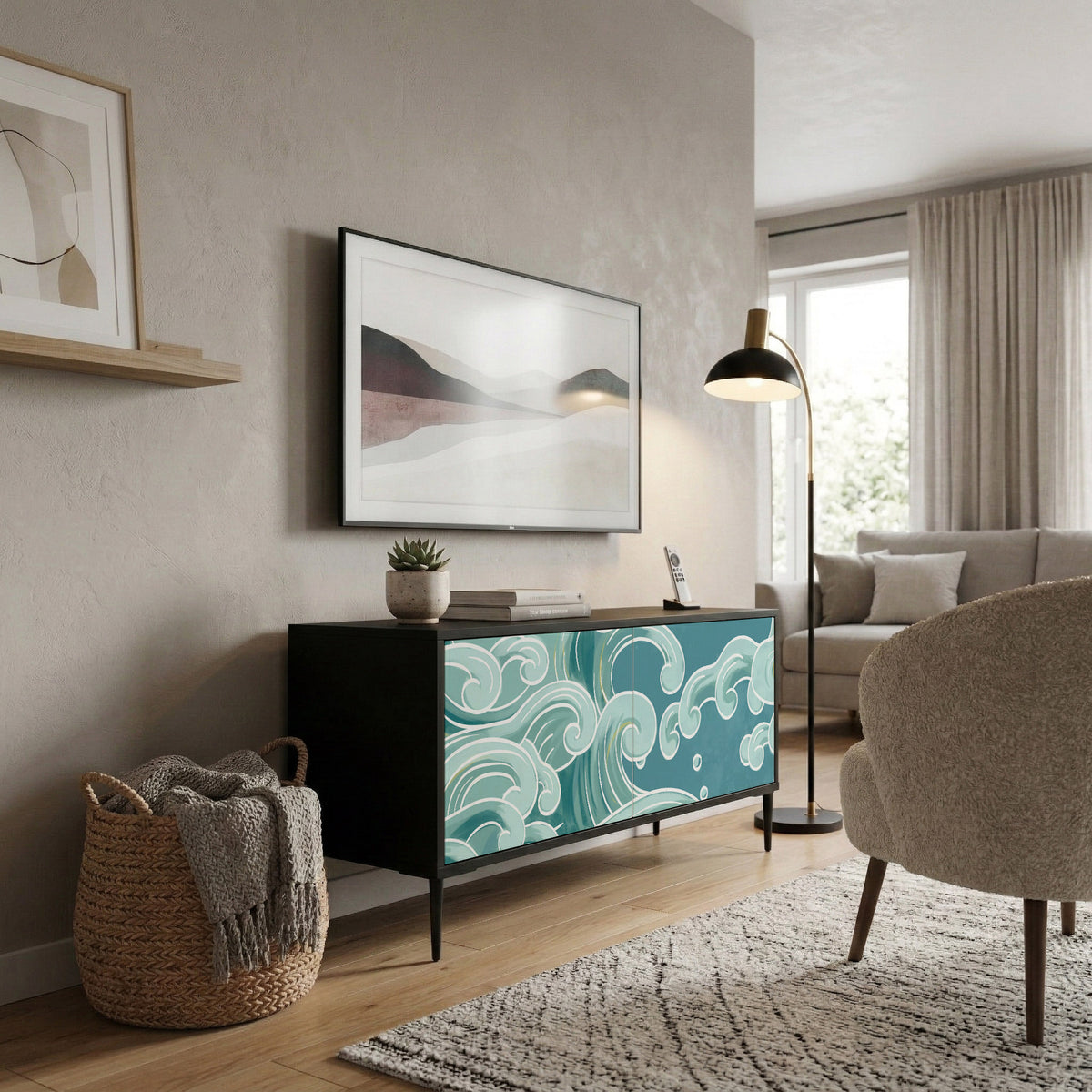 ASIAN SWAY Compact 2-Door TV Cabinet