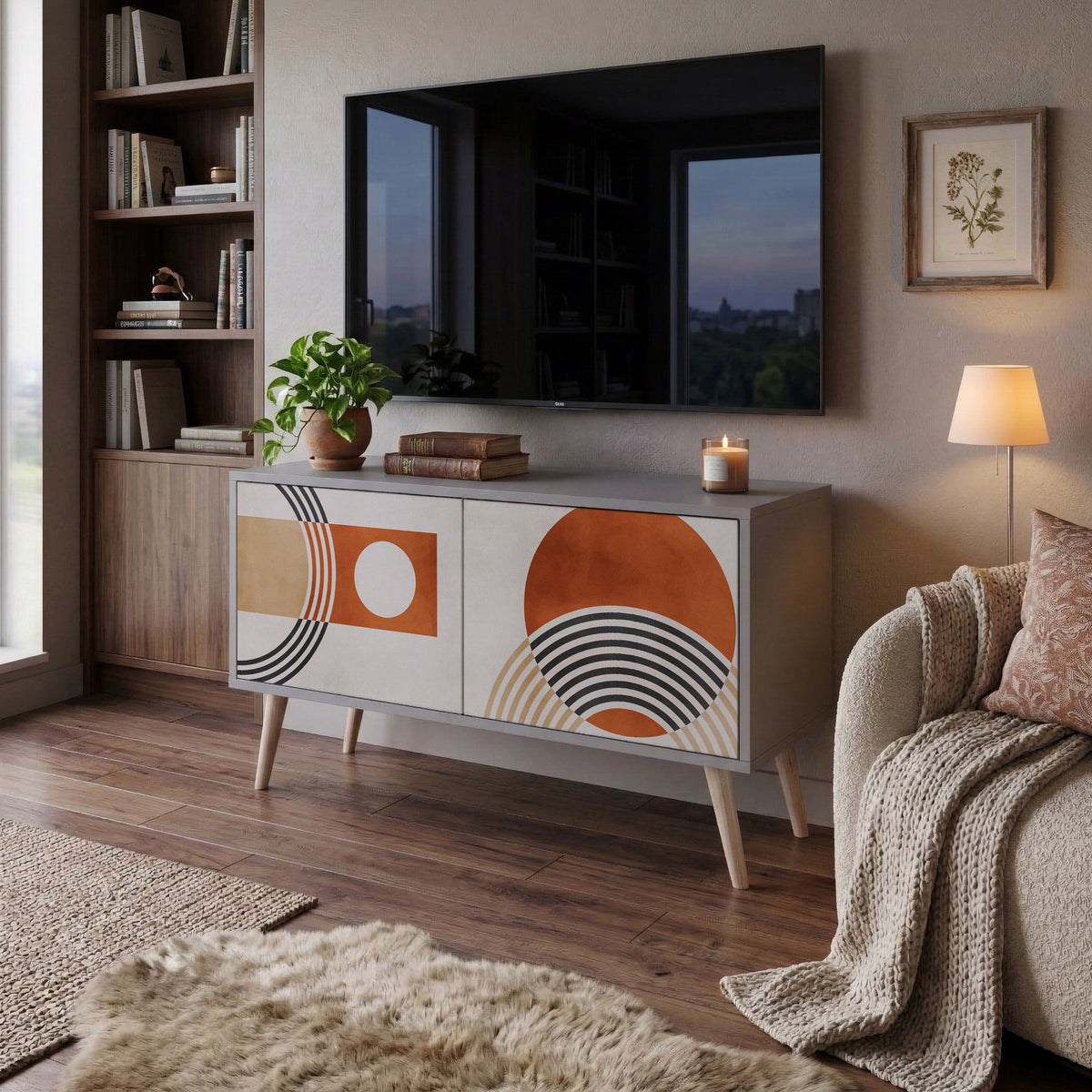 SPACE AROUND Compact 2-Door TV Cabinet