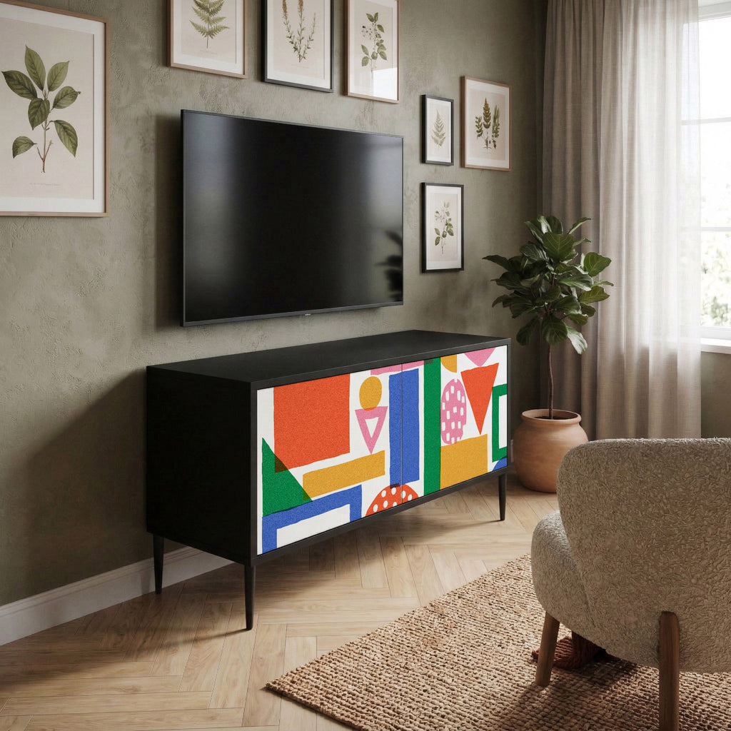 GEOMETRIC GLIMMER Compact 2-Door TV Cabinet