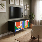 GEOMETRIC GLIMMER Compact 2-Door TV Cabinet