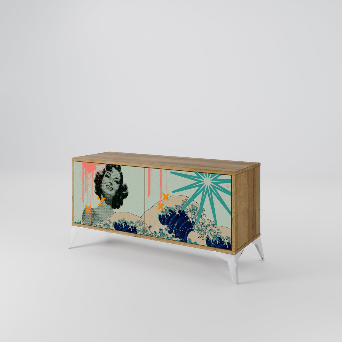 KANAGAWA BEAUTY Compact 2-Door TV Cabinet