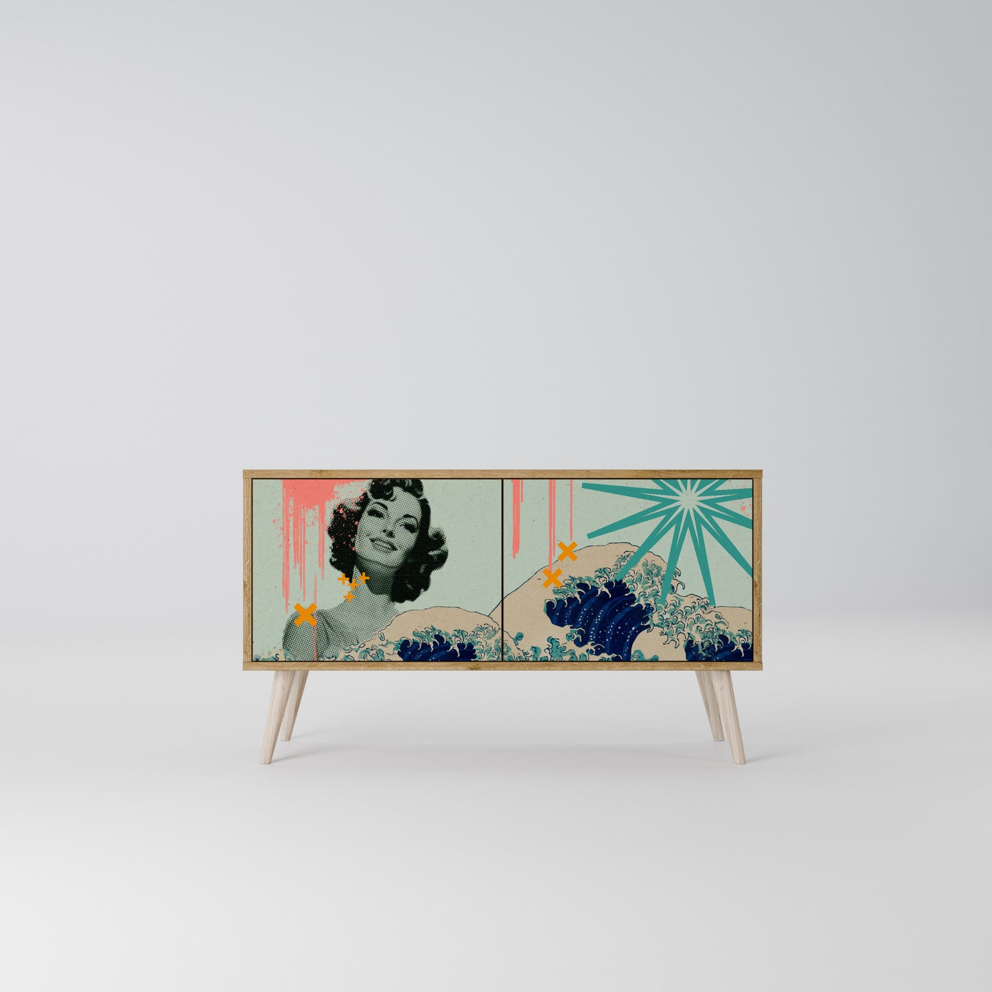 KANAGAWA BEAUTY Συμπαγές έπιπλο τηλεόρασης 2-θυρών