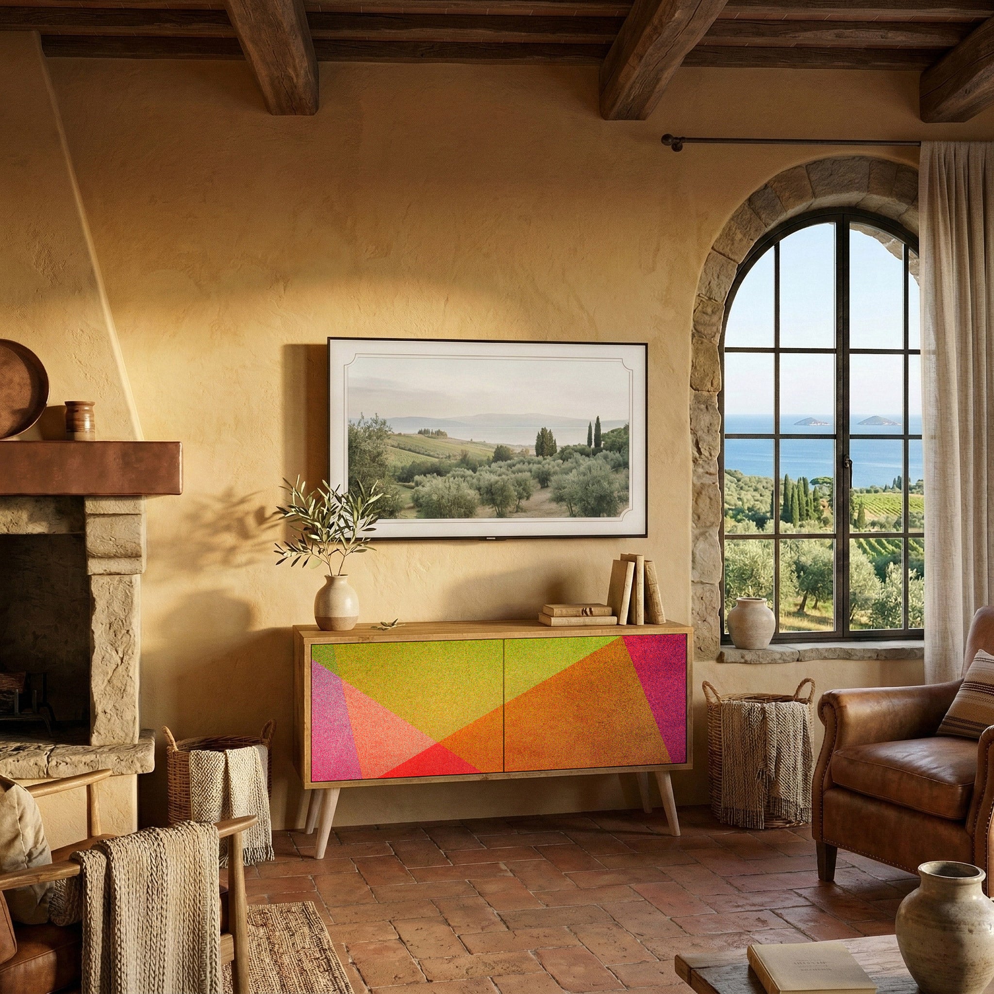 VIVID GEOMETRY Compact 2-Door TV Cabinet