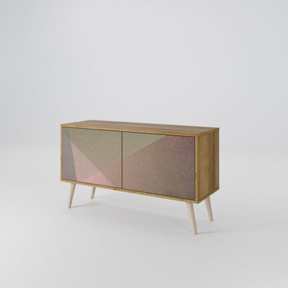 BEIGE GEOMETRY Συμπαγές έπιπλο τηλεόρασης 2-θυρών