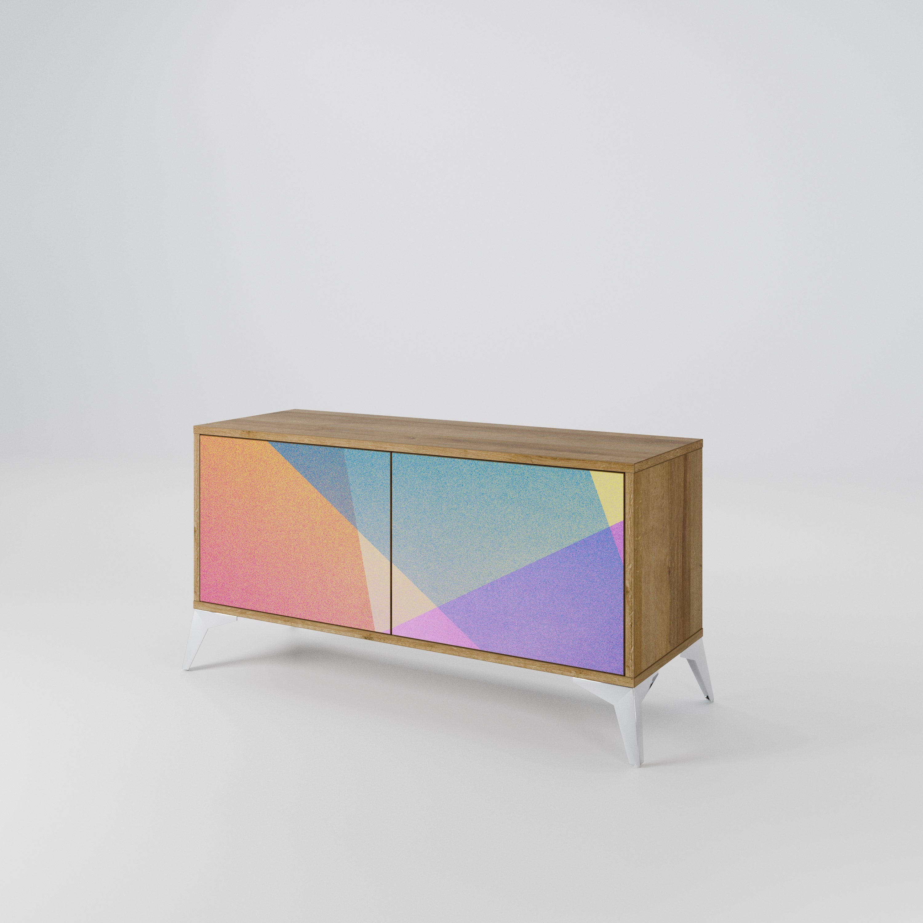 BRIGHT GEOMETRY Compact 2-Door TV Cabinet