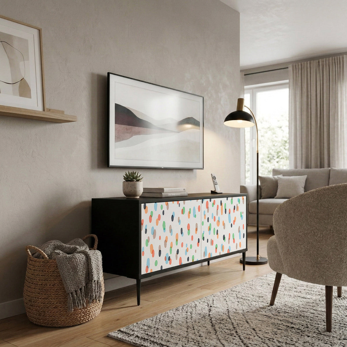 ENERGETIC SPOTS Compact 2-Door TV Cabinet