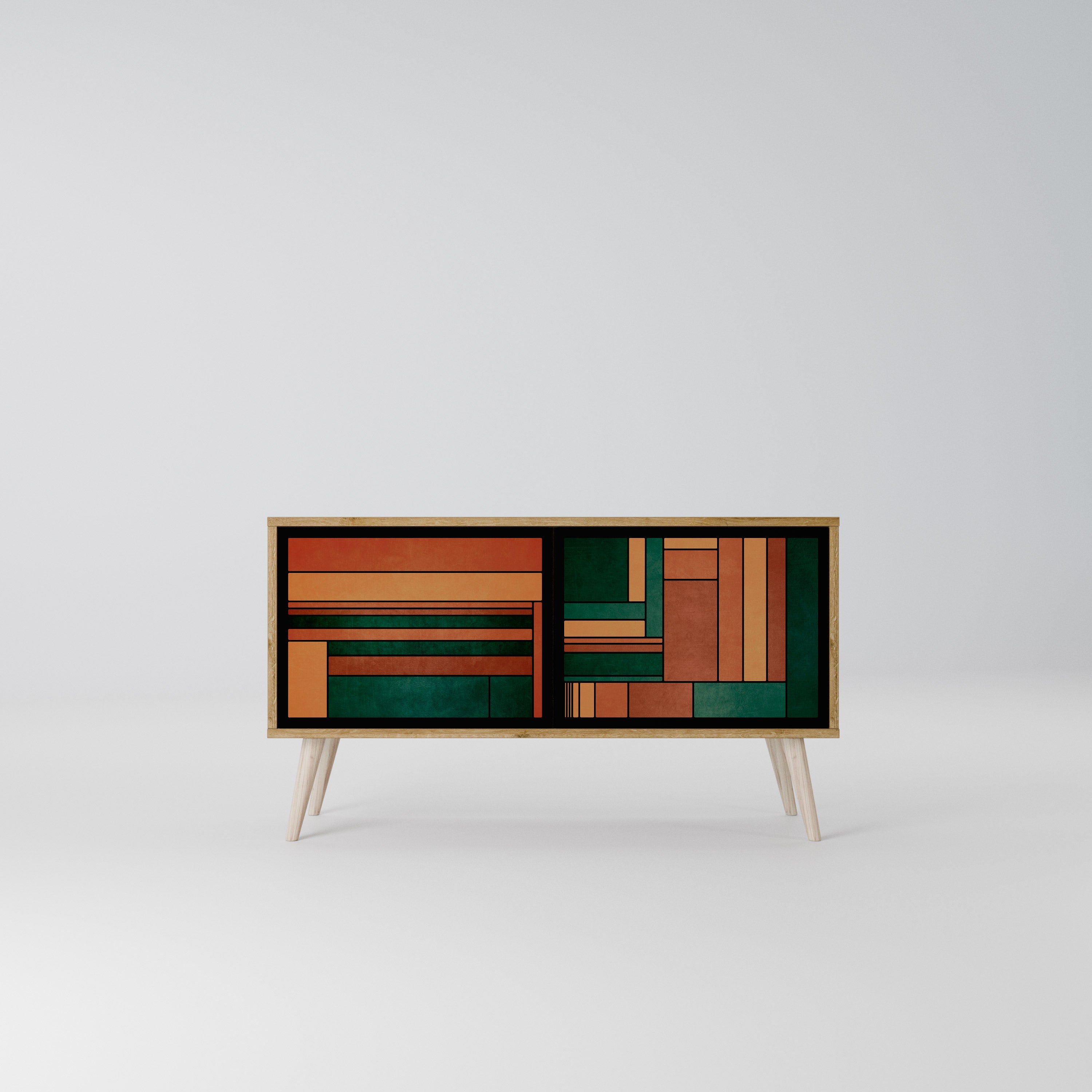 EARTHY FIGURES Compact 2-Door TV Cabinet