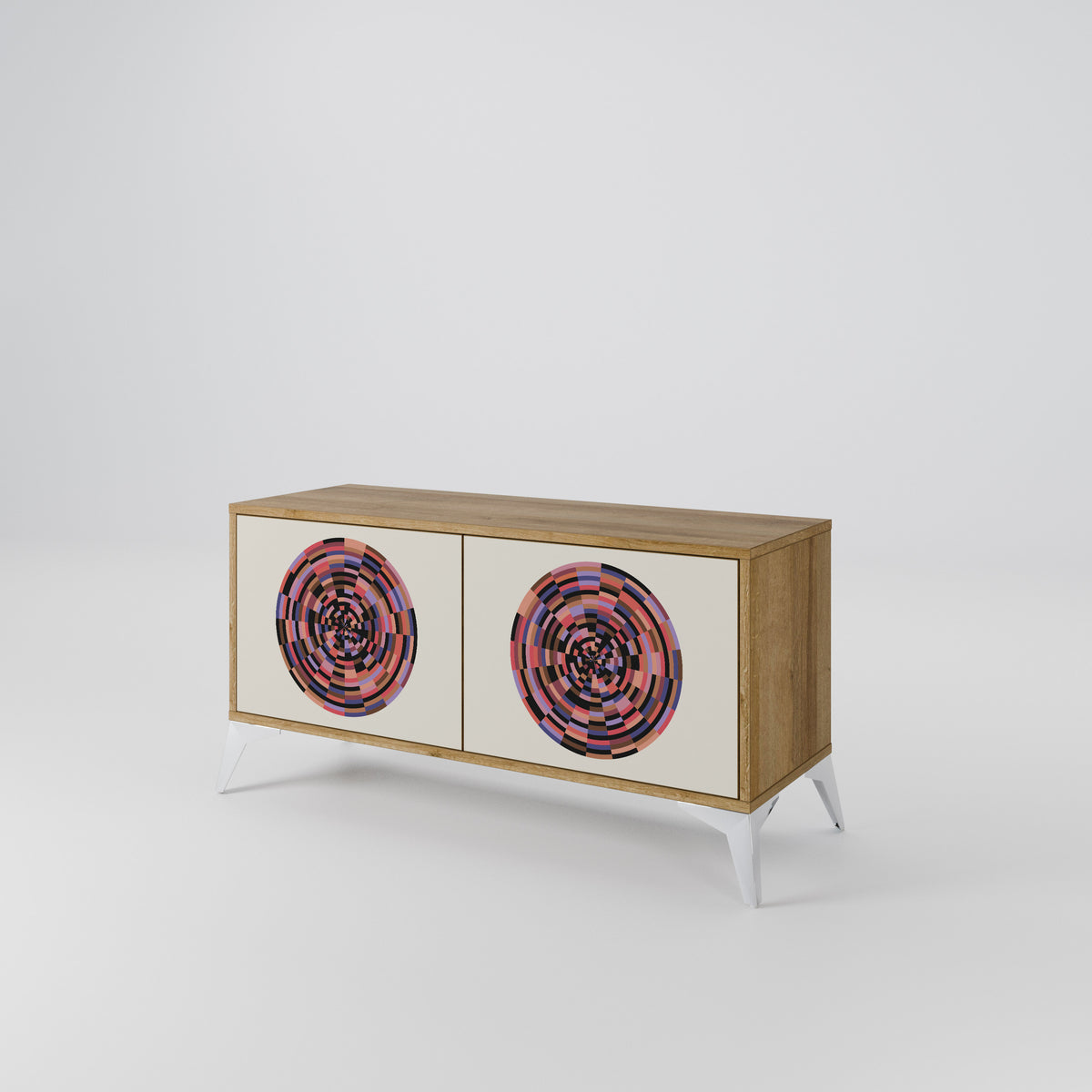 BROWN CIRCLES Συμπαγές έπιπλο τηλεόρασης 2-θυρών