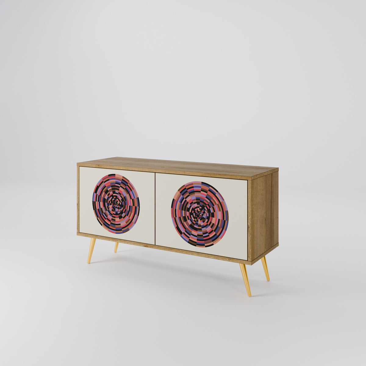 BROWN CIRCLES Συμπαγές έπιπλο τηλεόρασης 2-θυρών