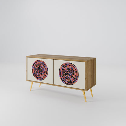 BROWN CIRCLES Συμπαγές έπιπλο τηλεόρασης 2-θυρών