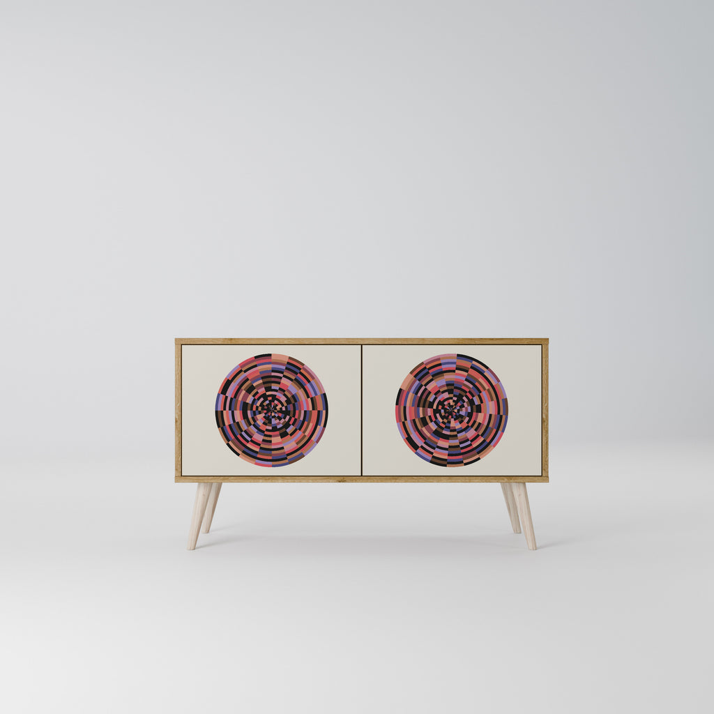 BROWN CIRCLES Συμπαγές έπιπλο τηλεόρασης 2-θυρών