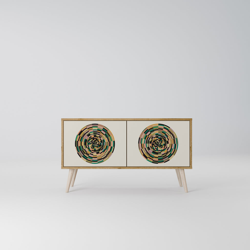 GREEN CIRCLES Compact 2-Door TV Cabinet