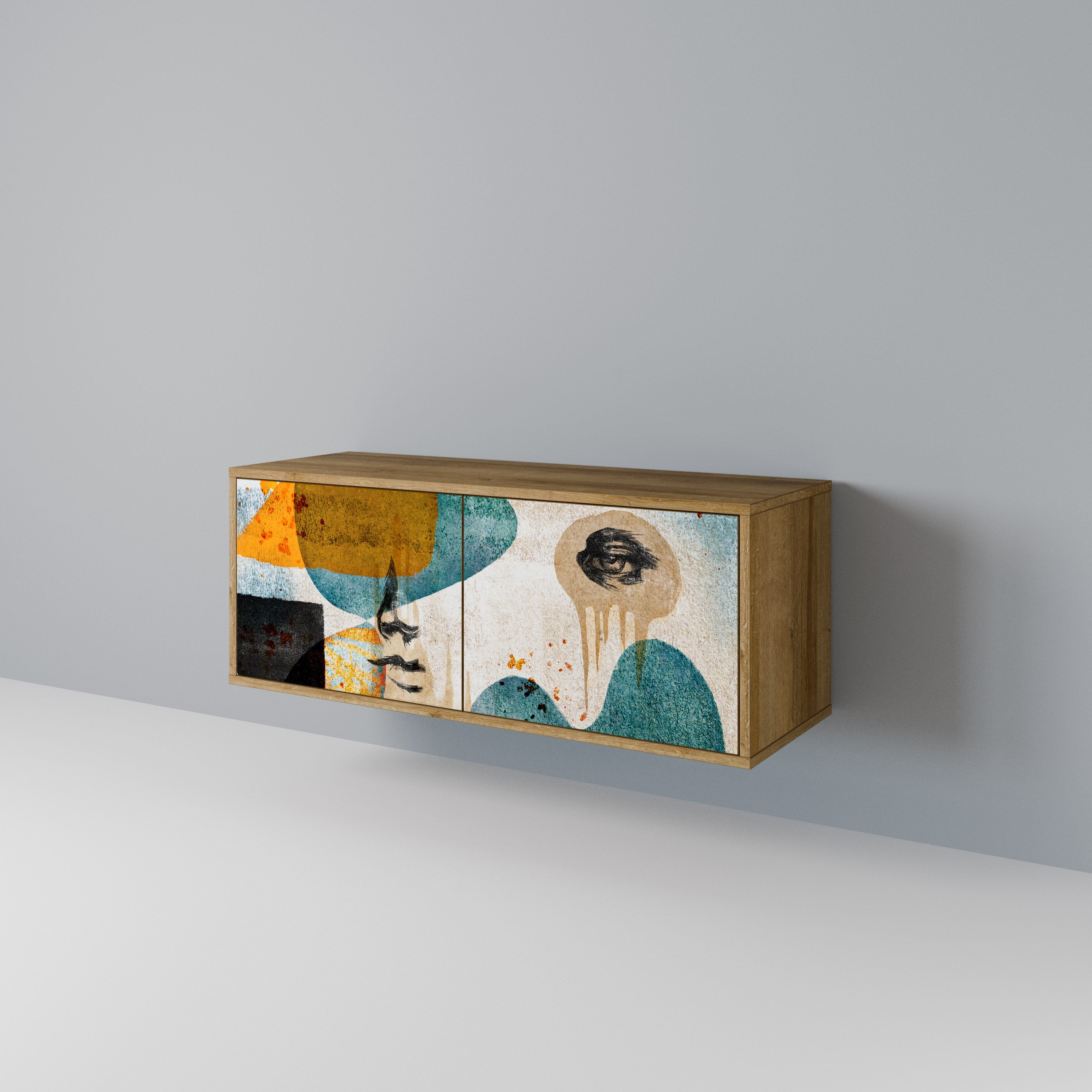 ABSTRACT FACES Συμπαγές έπιπλο τηλεόρασης 2-θυρών