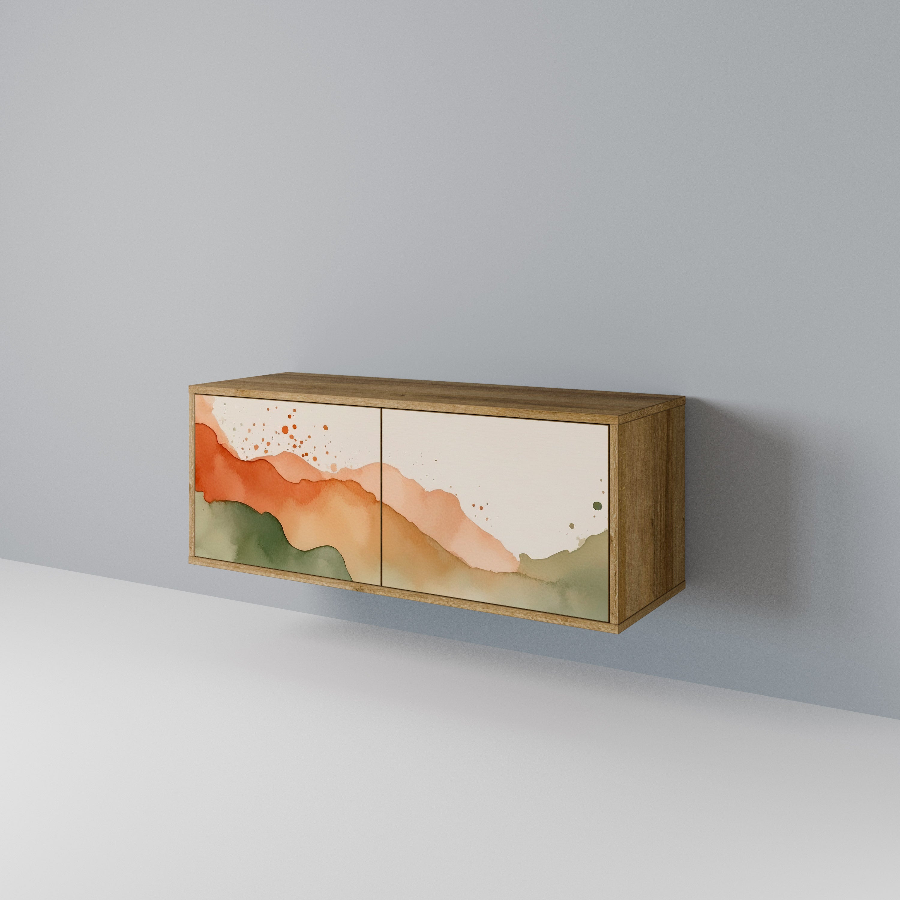 WATERCOLOUR PEAKS Compact 2-Door TV Cabinet
