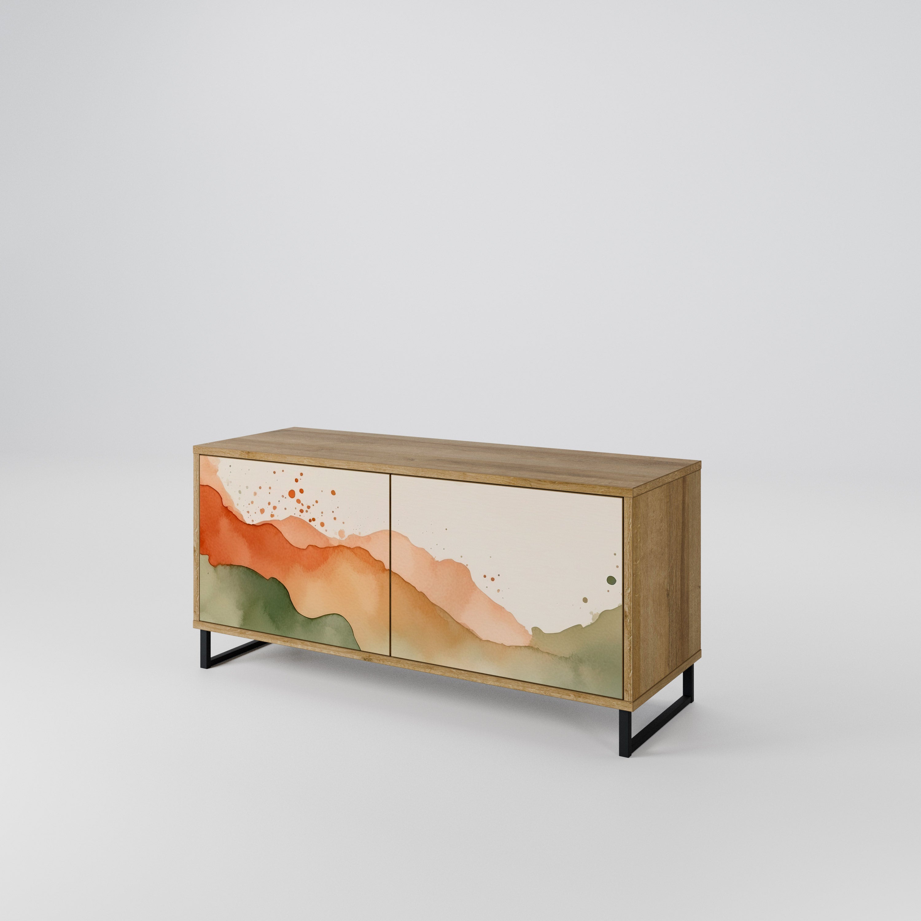 WATERCOLOUR PEAKS Compact 2-Door TV Cabinet