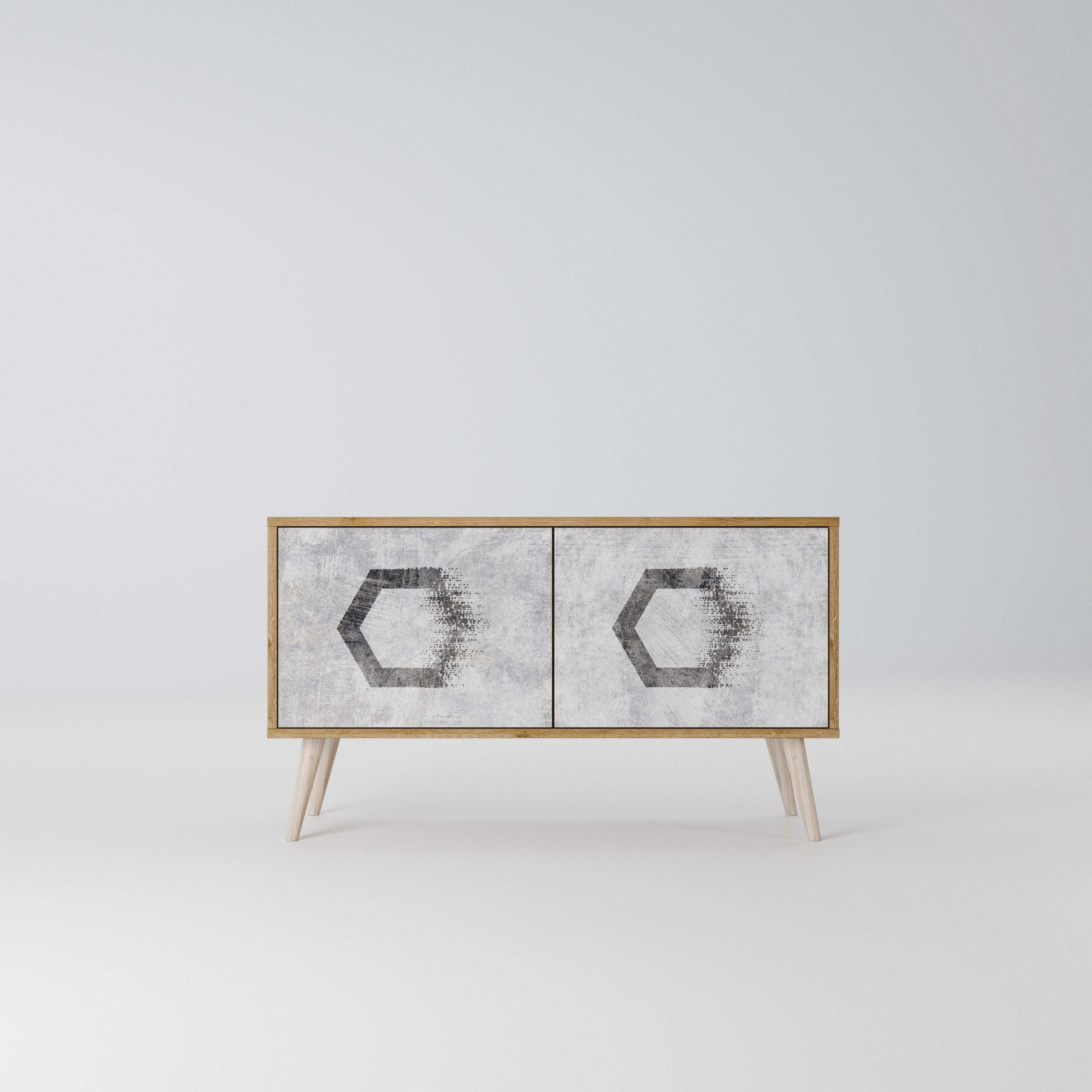 HEXAGONAL FIGURES Compact 2-Door TV Cabinet